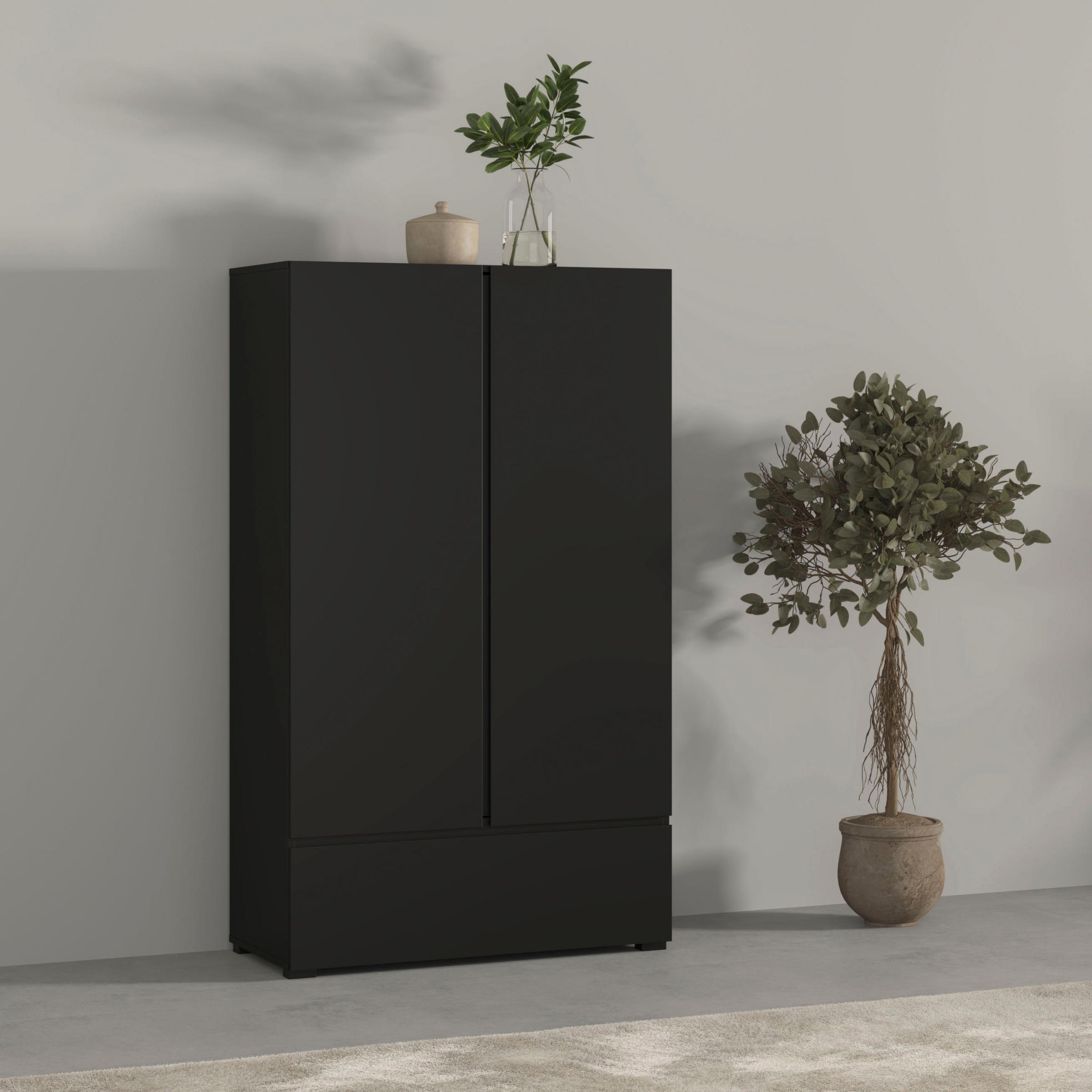 Image of GOODproduct Mehrzweckschrank "Metric,Breite 89 cm, Highboard, Universalschrank, Garderobe" Waescheschrank mit viel Stauraum, Einlegeböden verstellbar