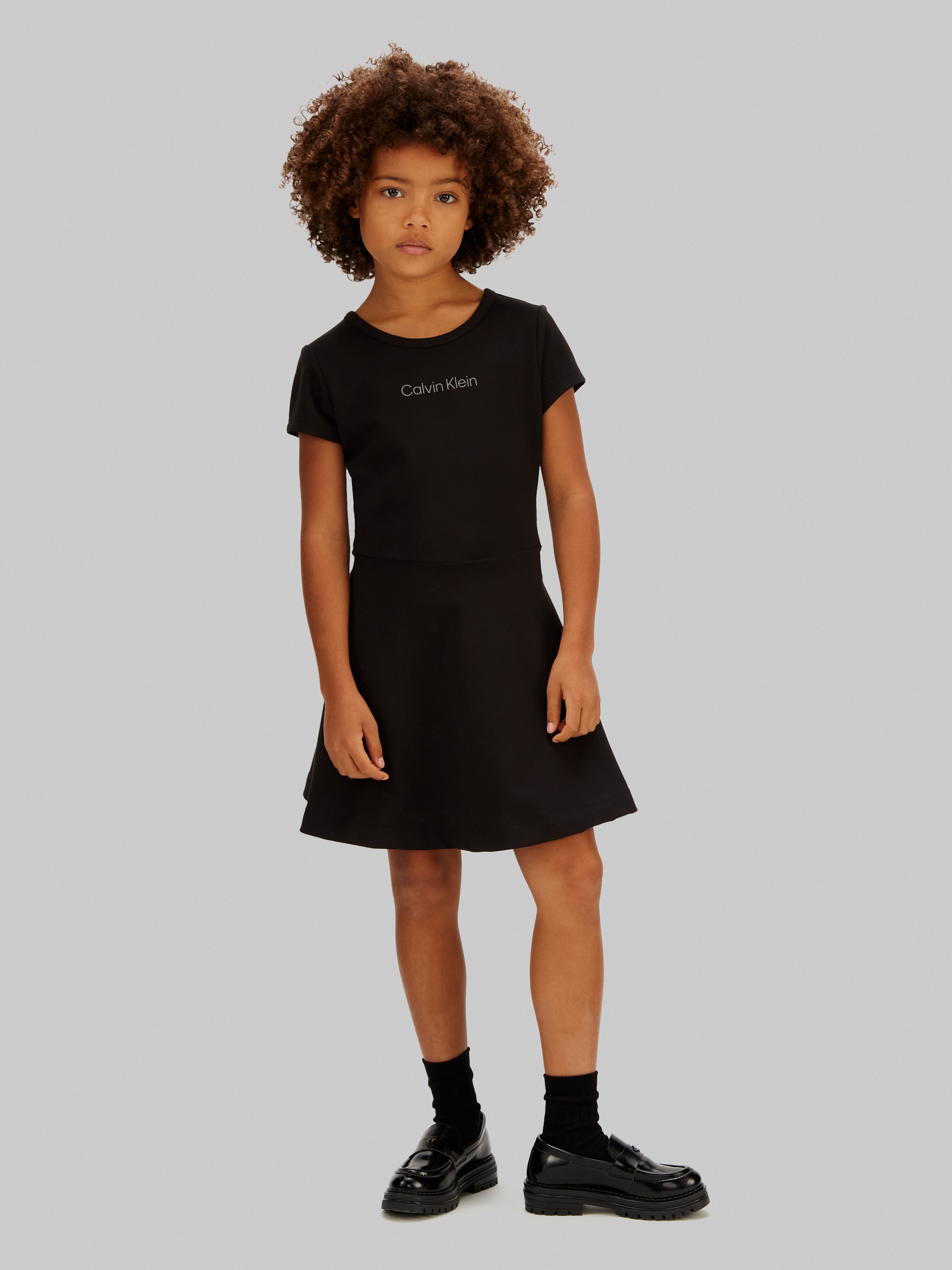 Calvin Klein Jeans Jerseykleid »PUNTO DRESS« Ohne Tasche Regular fit für Kinder mit Markenlogo