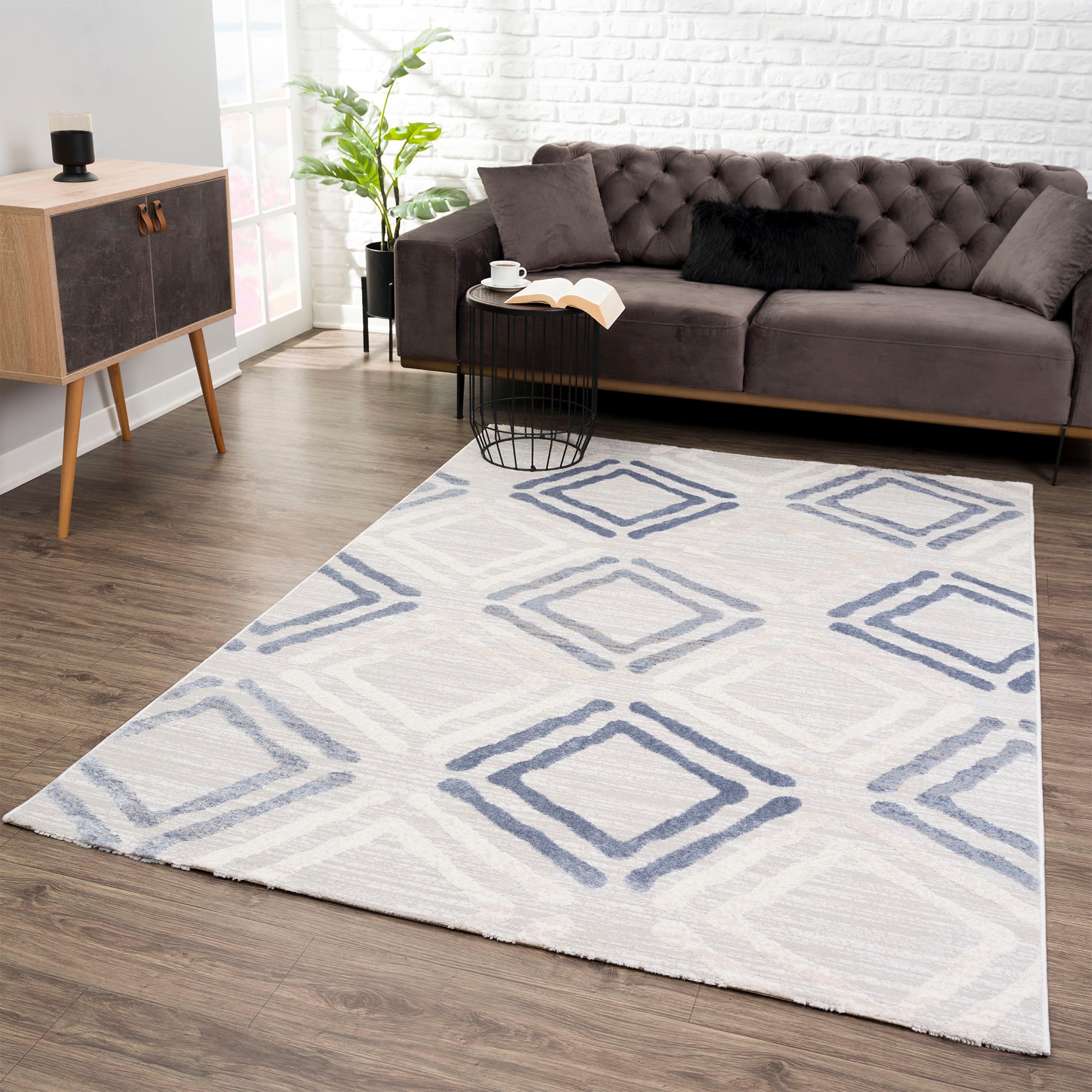 Sanat Teppich »Evra 7006« rechteckig 22 mm Höhe Wohnzimmer, Kurzflor, modern, Läufer