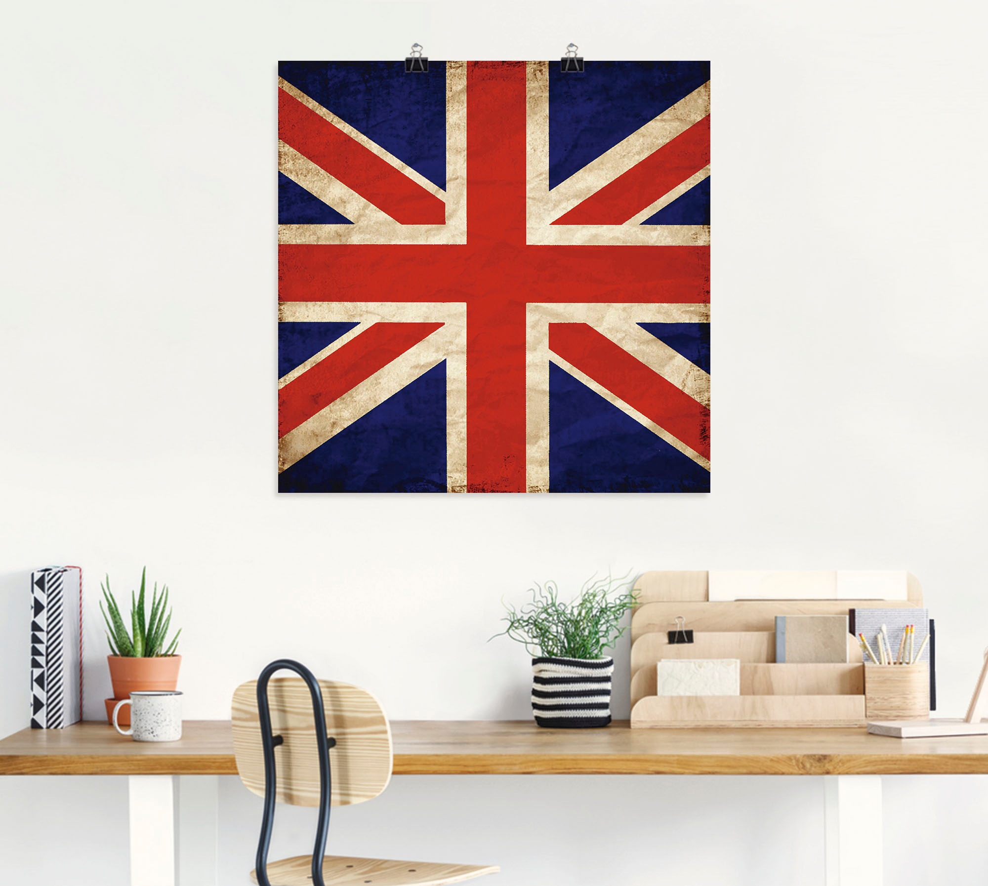 Artland Poster »Vereinigtes Königreich Flagge«, Zeichen, (1 St.), als Alubild, Leinwandbild, Wandaufkleber oder Poster in versch. Grössen
