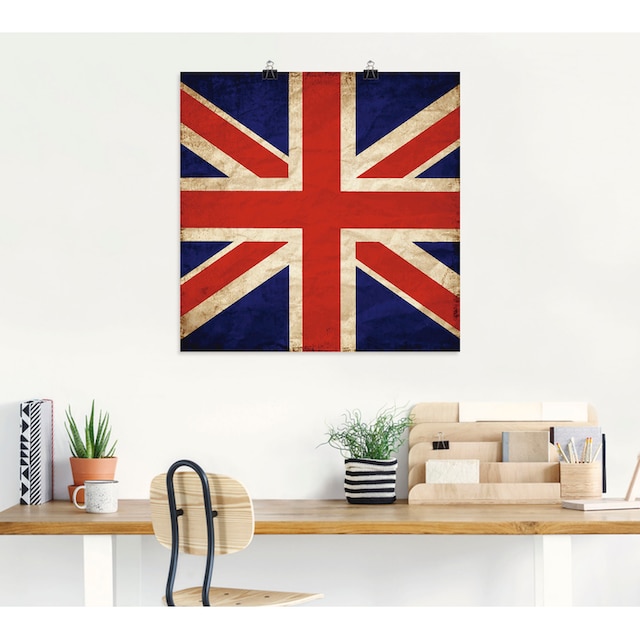 Artland Wandbild »Vereinigtes Königreich Flagge«, Zeichen, (1 St.), als  Alubild, Leinwandbild, Wandaufkleber oder Poster in versch. Grössen kaufen