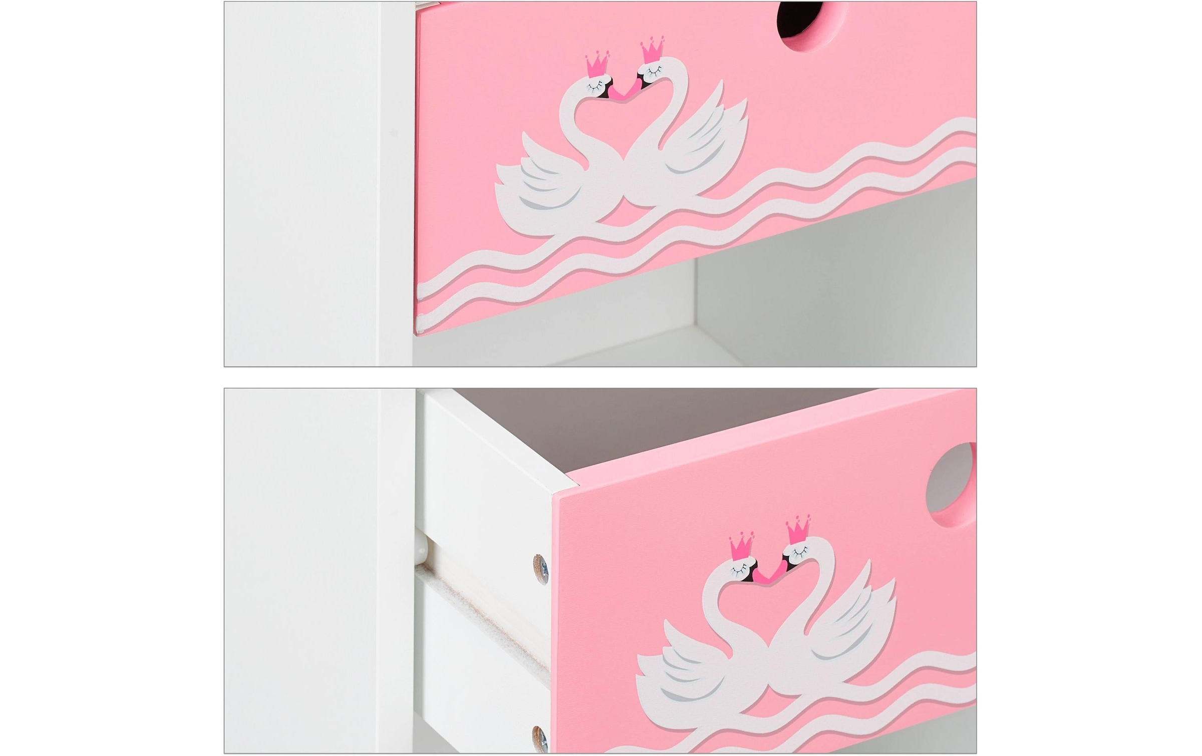 relaxdays Nachttisch »für Kinder Schwan 32 x 41 cm«