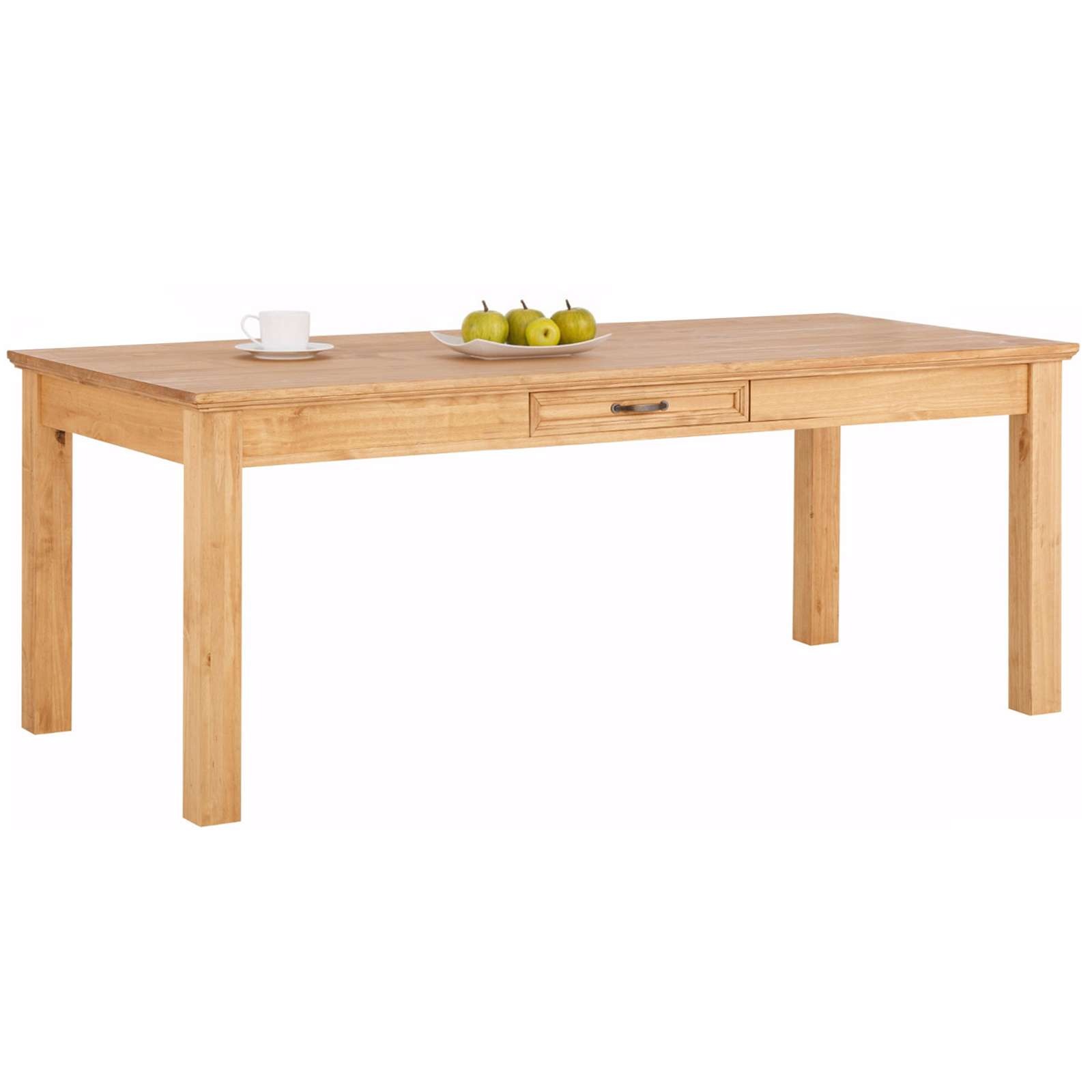 Image of GOODproduct Esstisch "Selma" mit Schublade, aus massivem Kiefernholz, Breite 140 oder 180 cm