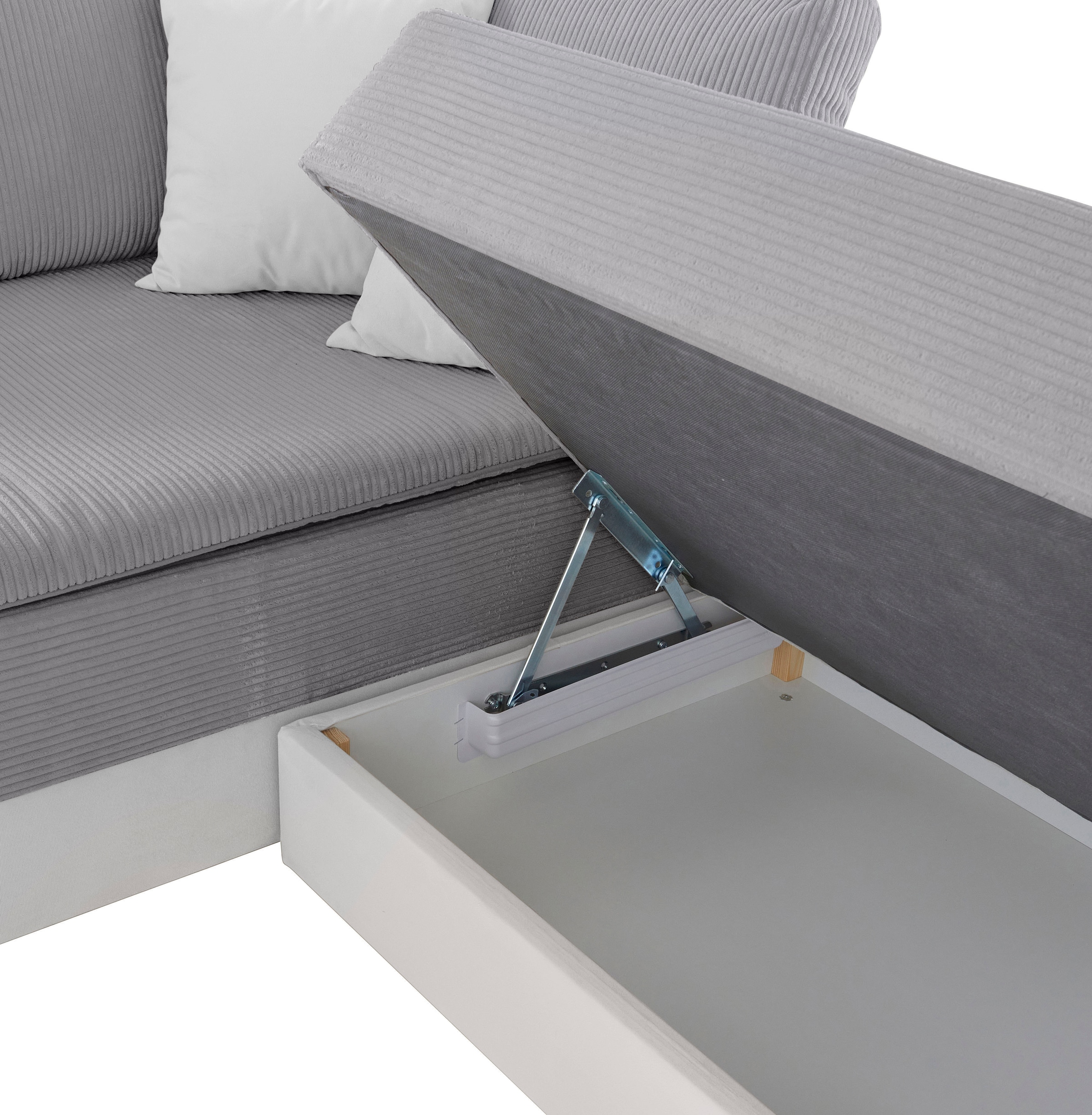 INOSIGN Ecksofa »Night & Day L-Form mit Dauer-Schlaffunktion mit Armlehne«, mit Boxspring-Bettfunktion 180x200 cm und Bettkasten, Dauerschläfer!