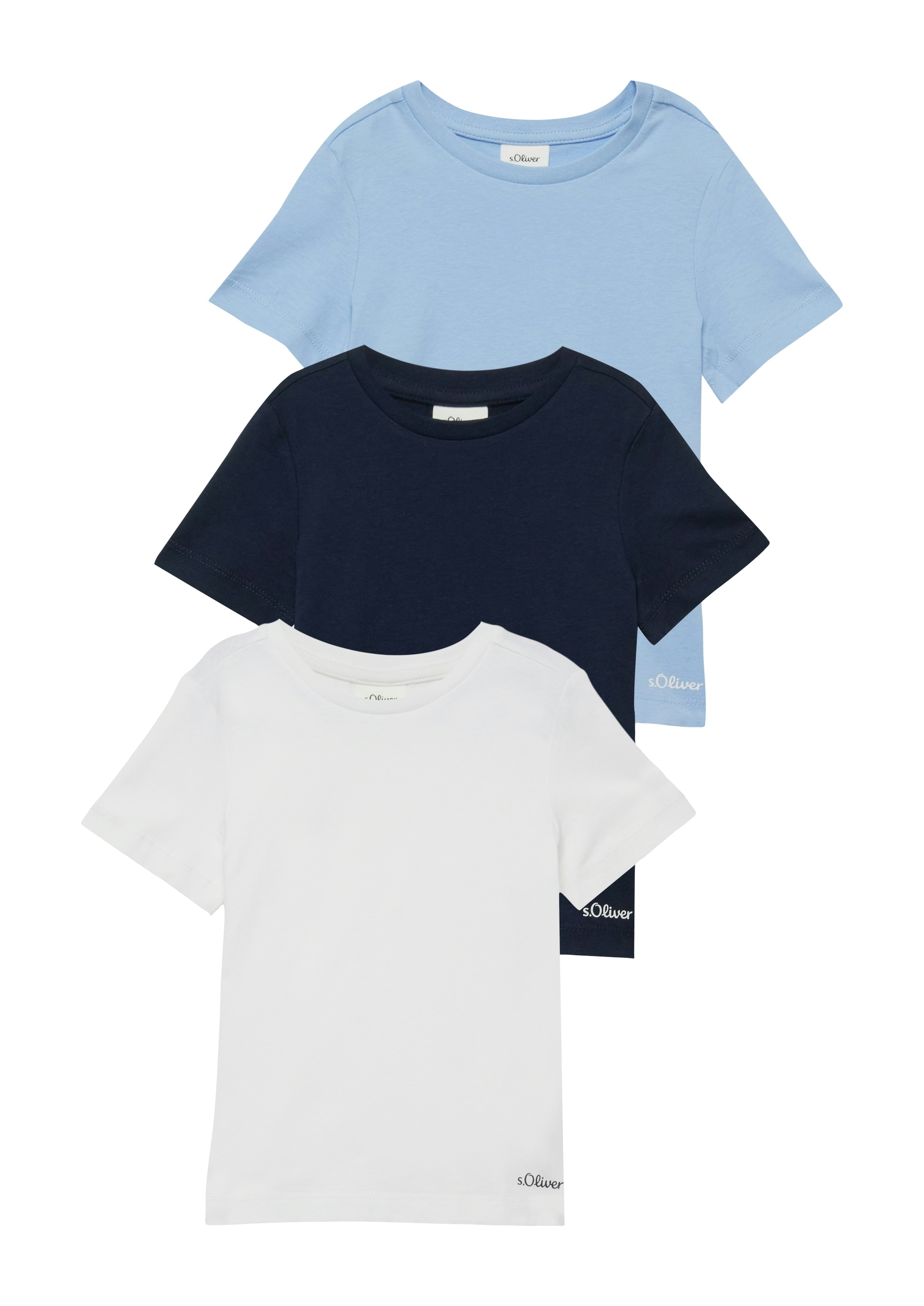s.Oliver Junior T-shirt Paquet, 3 mit Rundhalsausschnitt