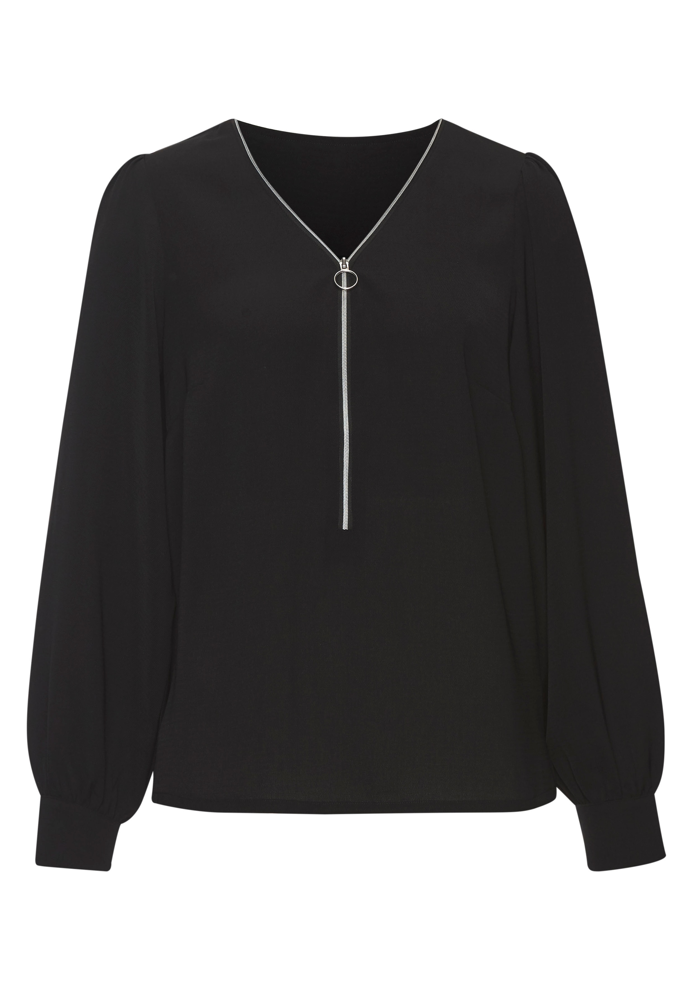 LASCANA Langarmbluse, mit Reissverschlussdetail, elegante Damenbluse