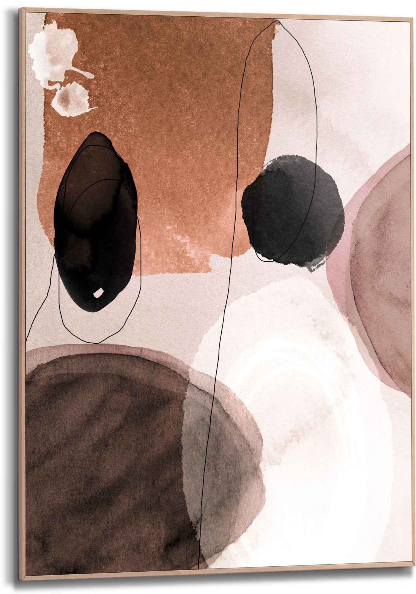 Image of Reinders Bild "Gerahmtes Bild Abstrakte Formen Rond - Erdfarben - Flächen" Abstrakt 1 Stk. tlg.
