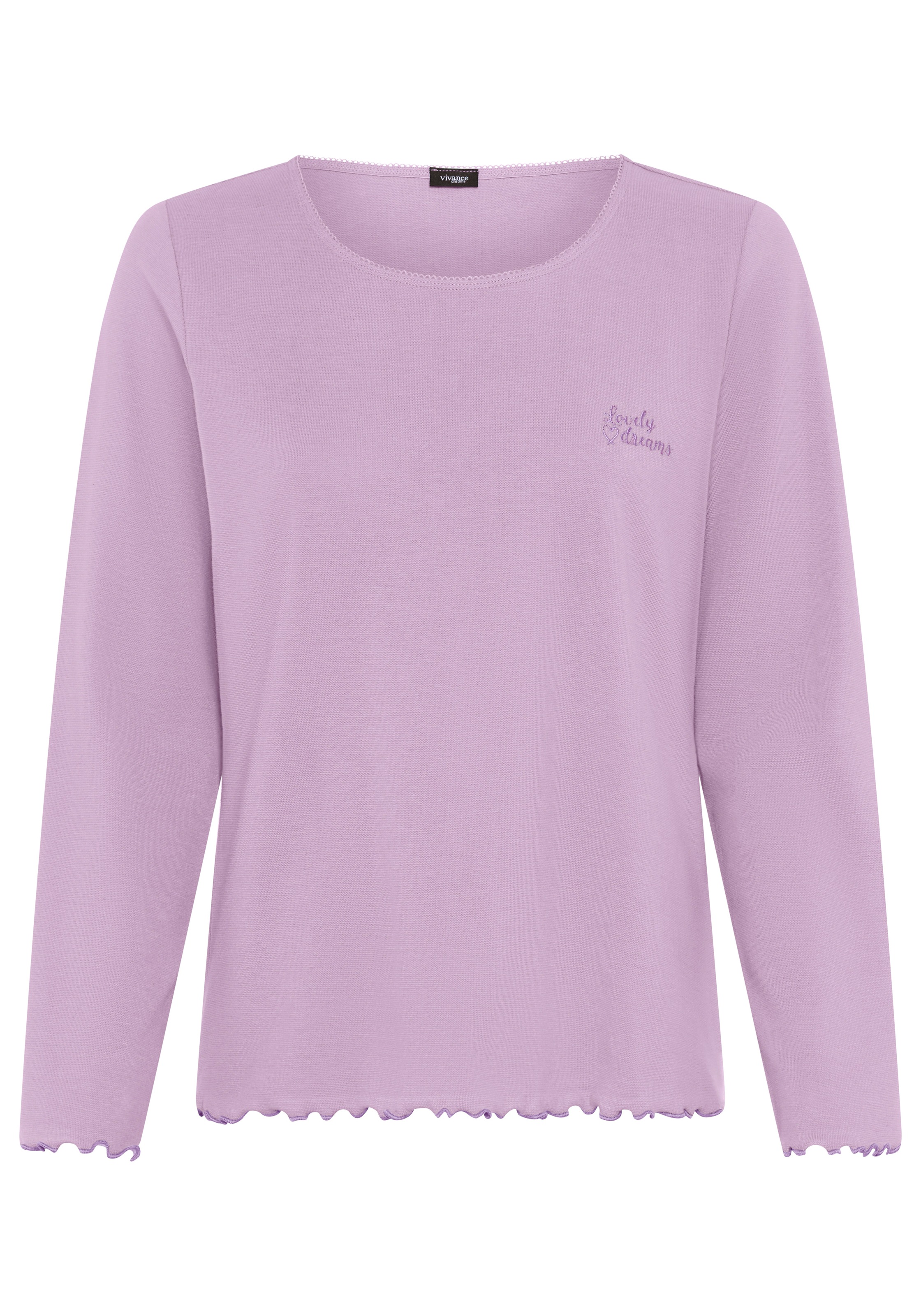 Vivance Dreams Pyjamaoberteil 1-teilig, 1 mit Babylock-Kanten