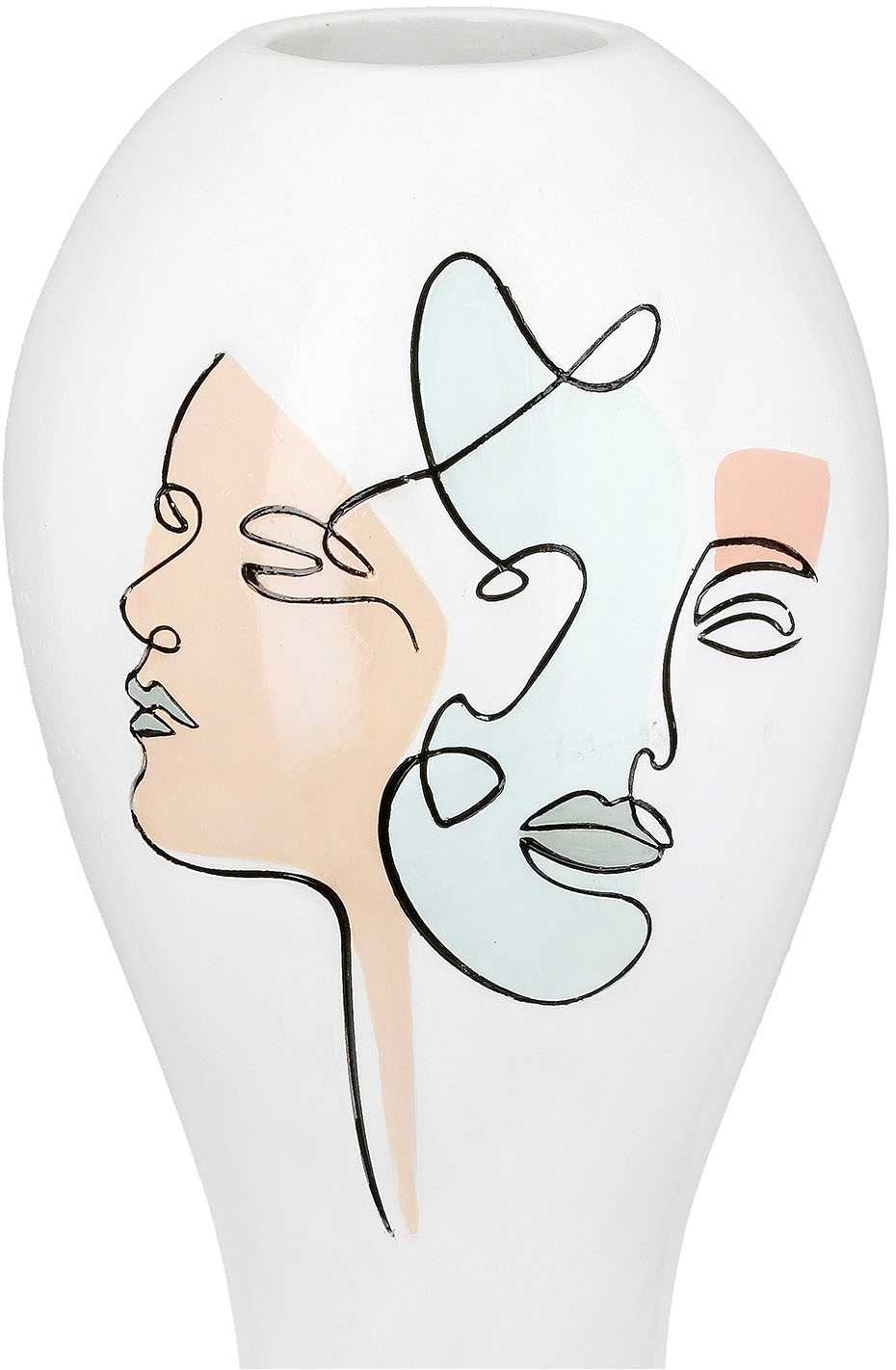 Casablanca by Gilde Tischvase »Vase bauchig Voir weiss H. 36 cm«, (1 St.)