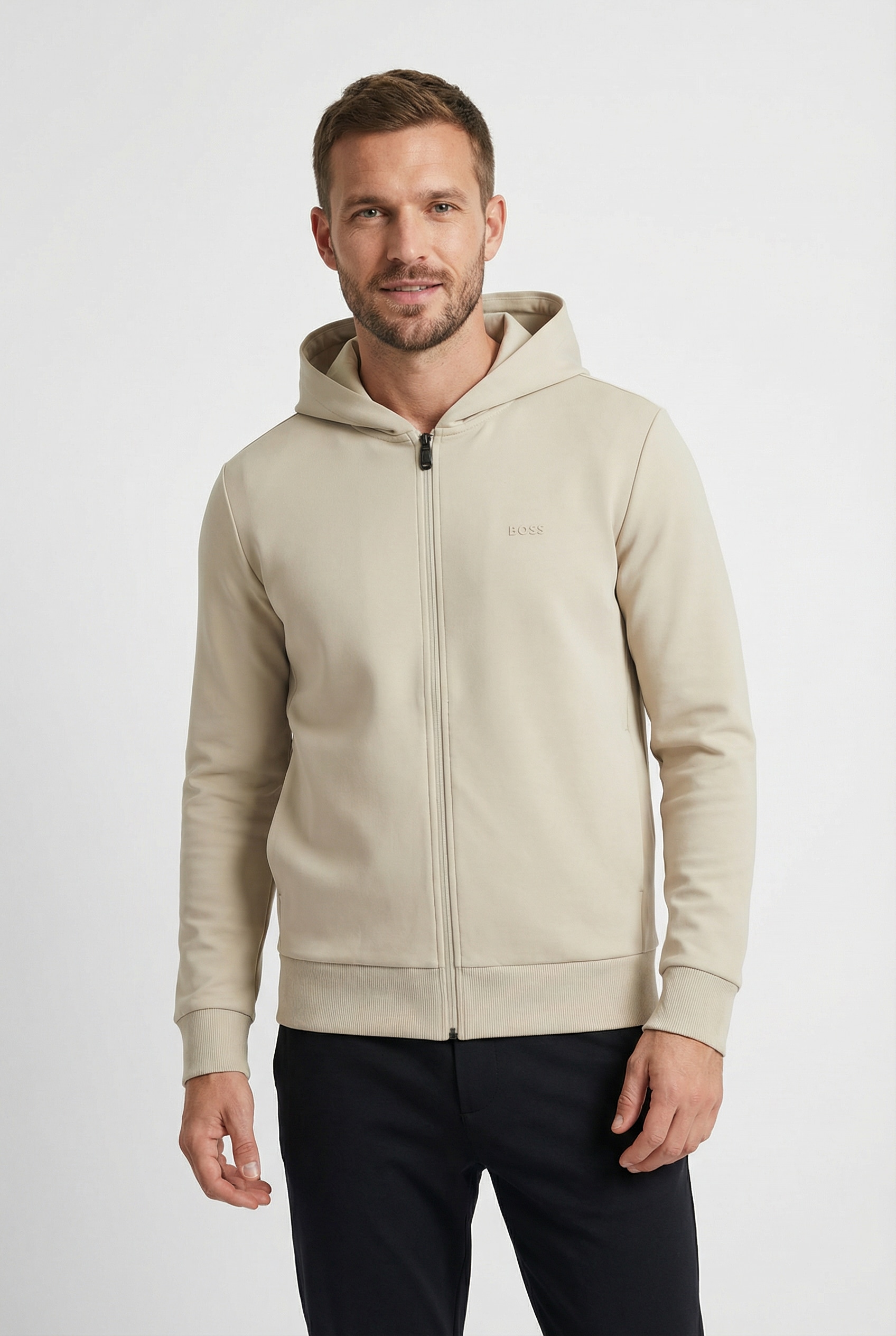 BOSS GREEN Kapuzensweatjacke »Saggy« mit BOSS Aufdruck