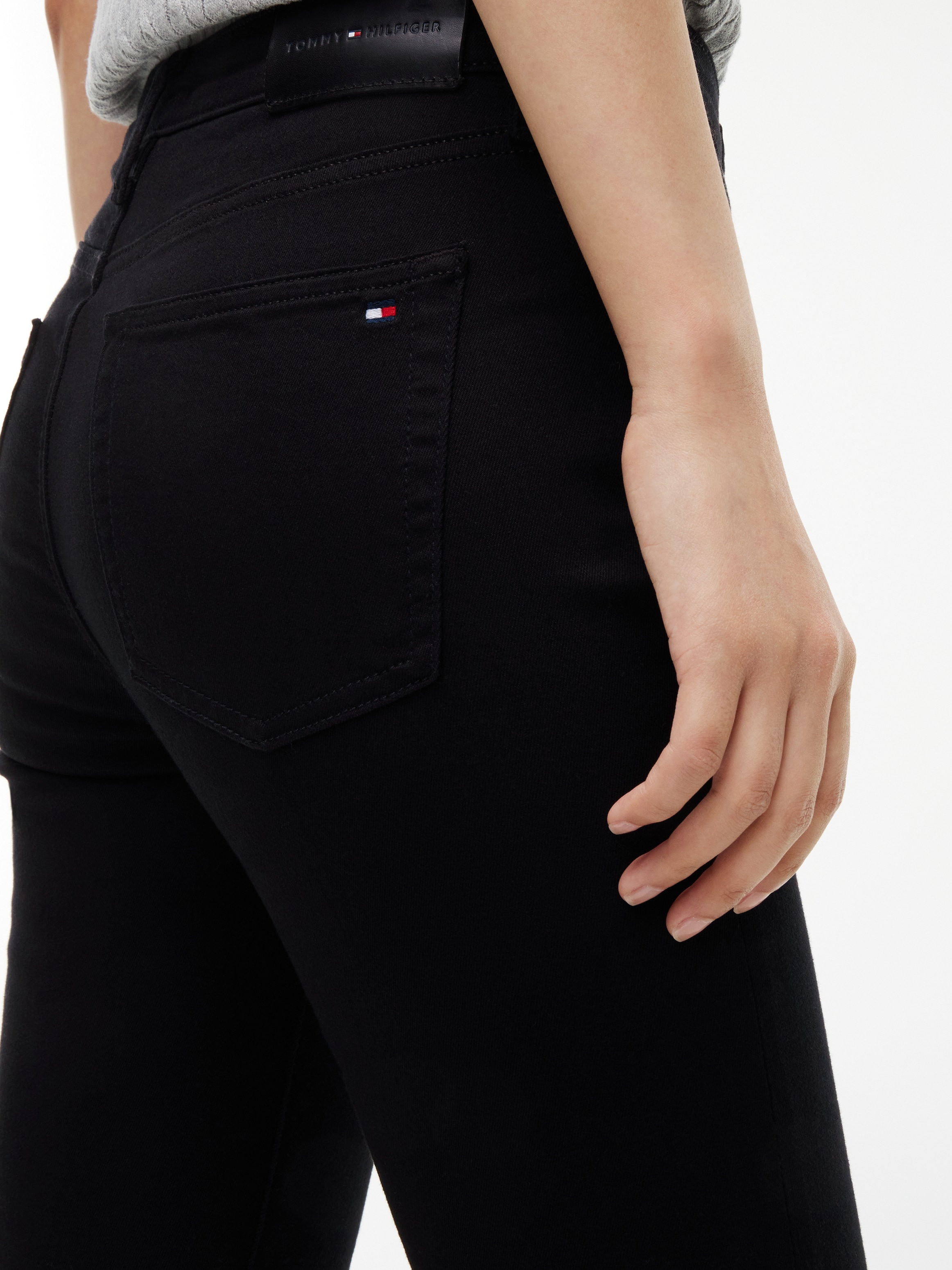Tommy Hilfiger Jeans skinny »COMO MID RISE SKINNY STAY BLACK« Mélange de coton, taille régulière