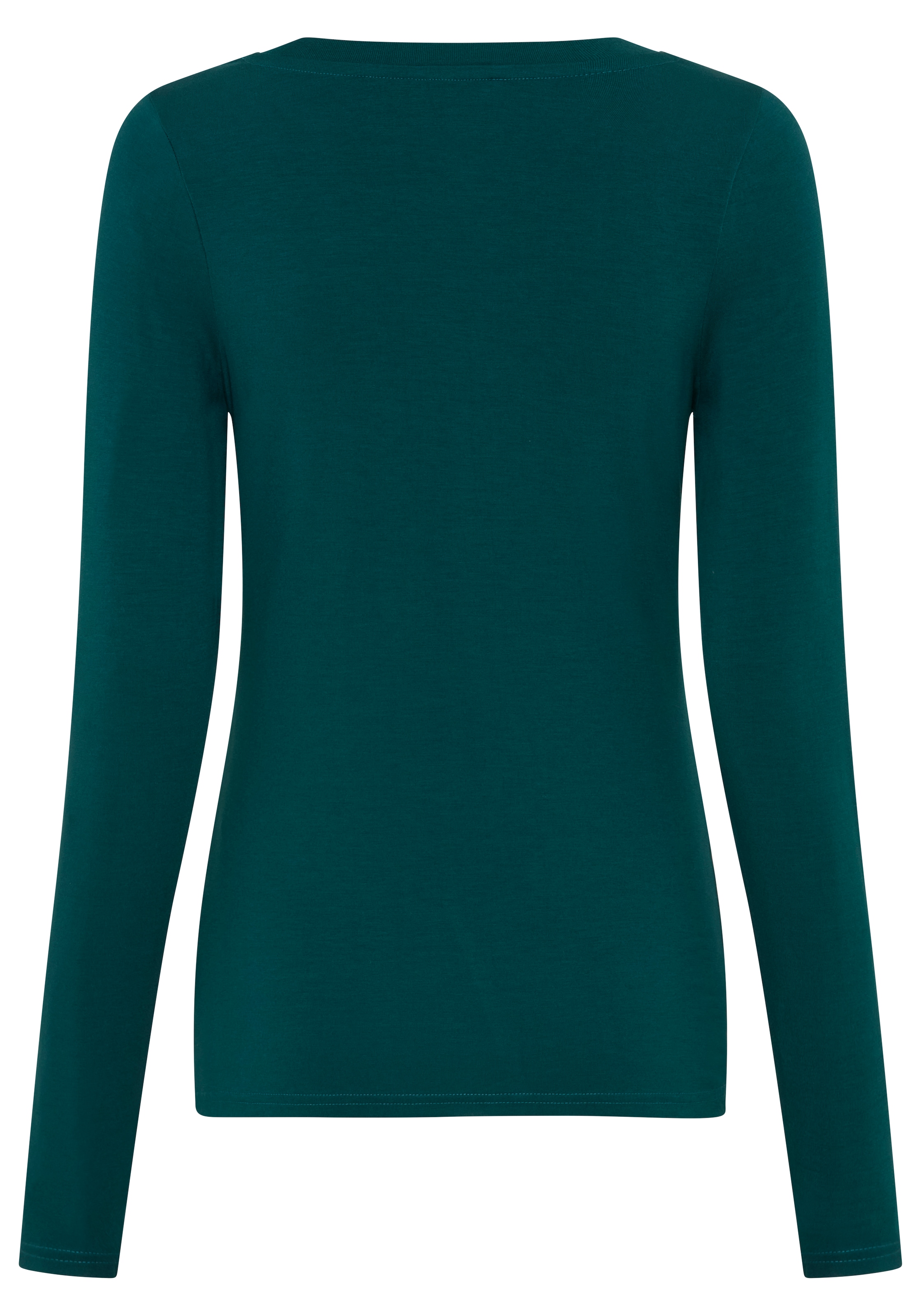 Tamaris T-shirt à manches longues »aus elastischer Viskosemischung, figurbetonte Passform« t-shirt basique à manches longues avec col rond
