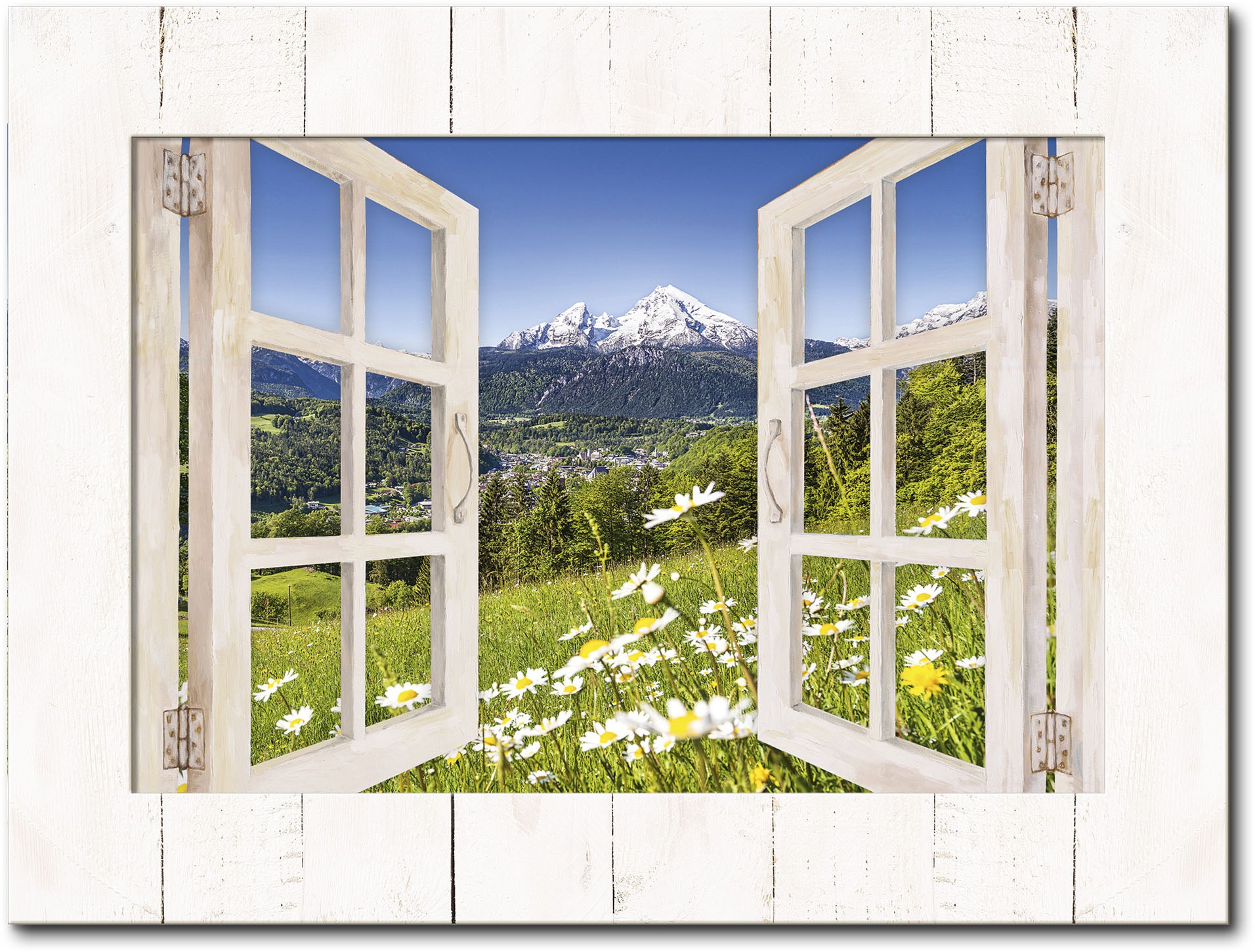 Image of Artland Wandbild »Fensterblick Bayerischen Alpen«, Berge, (1 St.) bei Ackermann Versand Schweiz