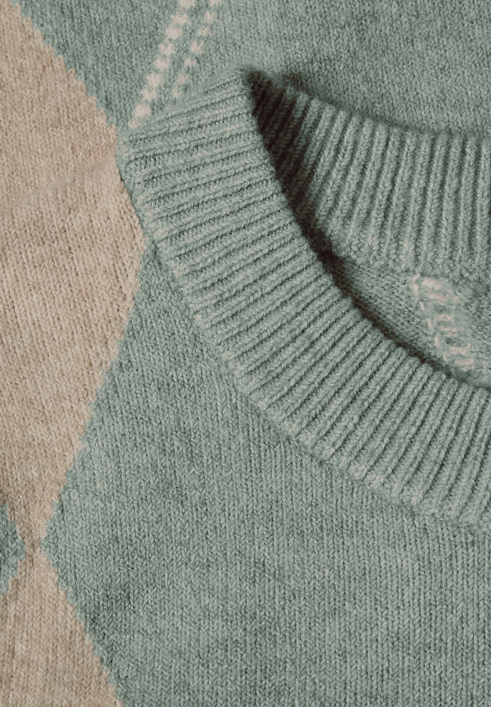 STREET ONE Strickpullover im Karo-Look / Rundhals / Stretch