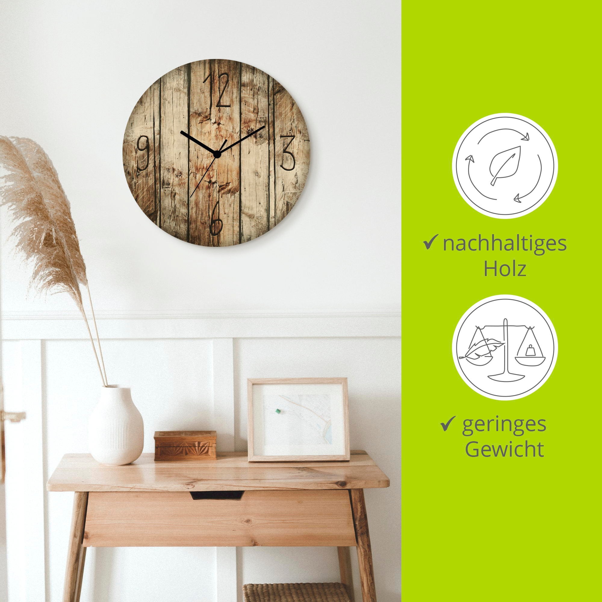 Artland Wanduhr »Chroniken der Natur« wahlweise mit  Quarz- oder Funkuhrwerk, lautlos ohne Tickgeräusche