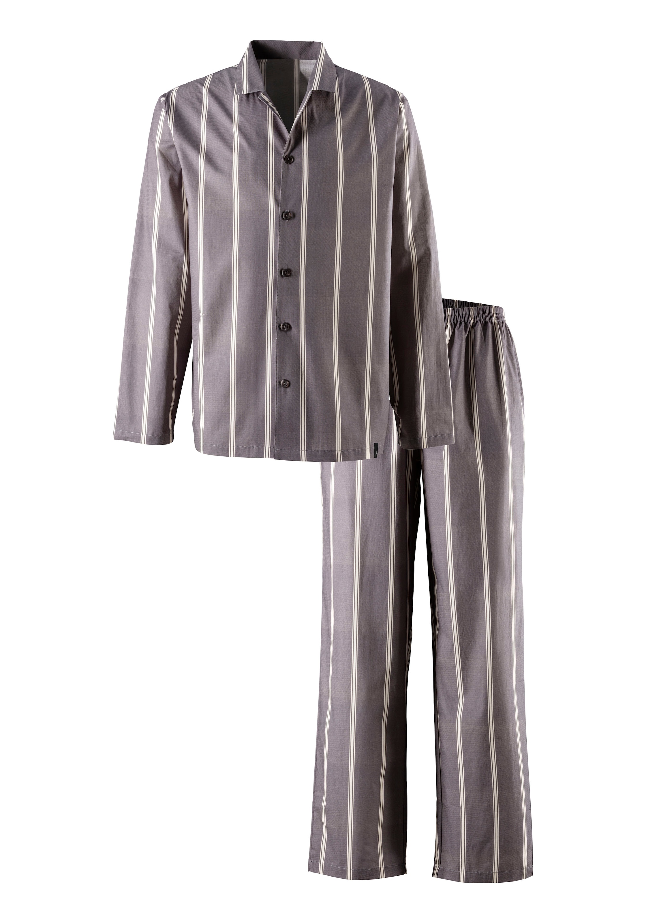 Pyjama, (2 tlg., 1 Stück), mit modischem Reverskragen