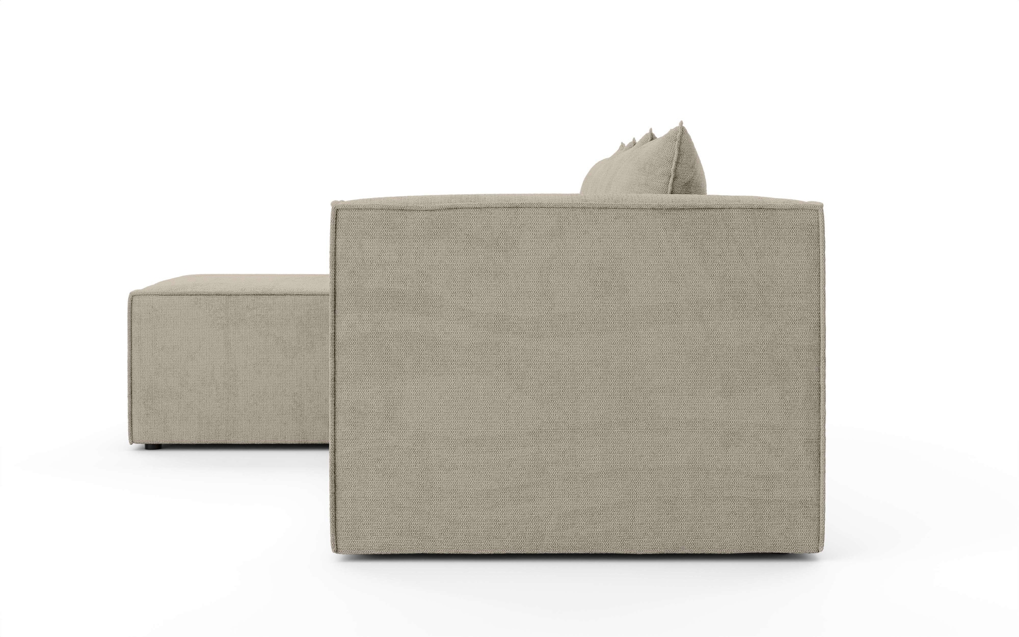 INOSIGN Ecksofa »LINCOLNVILLE mit Bettfunktion und Bettkasten, Masse B/H/T 244/76/150 cm«, L-Form mit Wellenunterfederung, Recamiere beidseitig montierbar