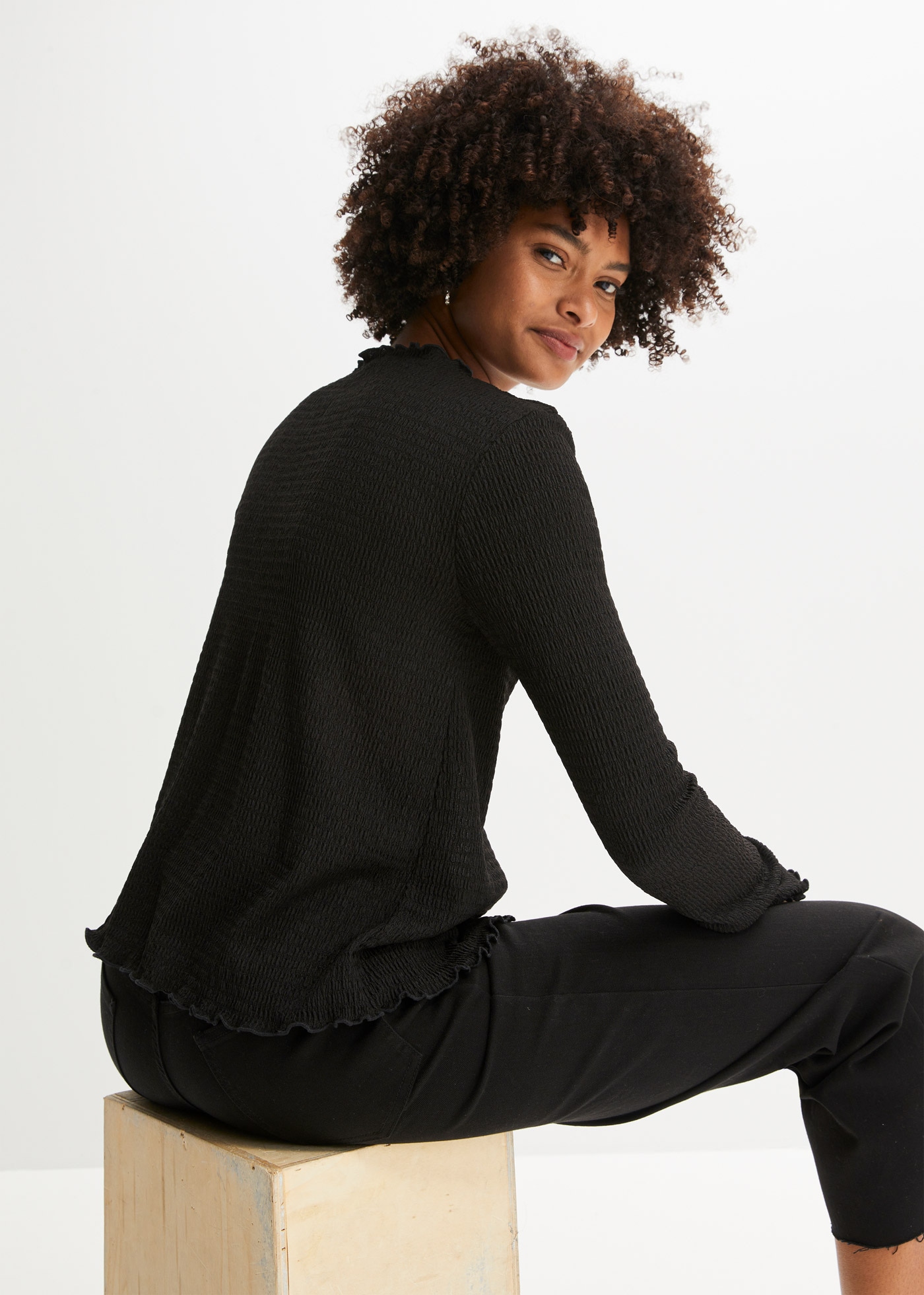 bonprix Veste chemise »Shirtjacke« bequeme Passform, mit Knopfverschluss, aus Polyester und Elasthan