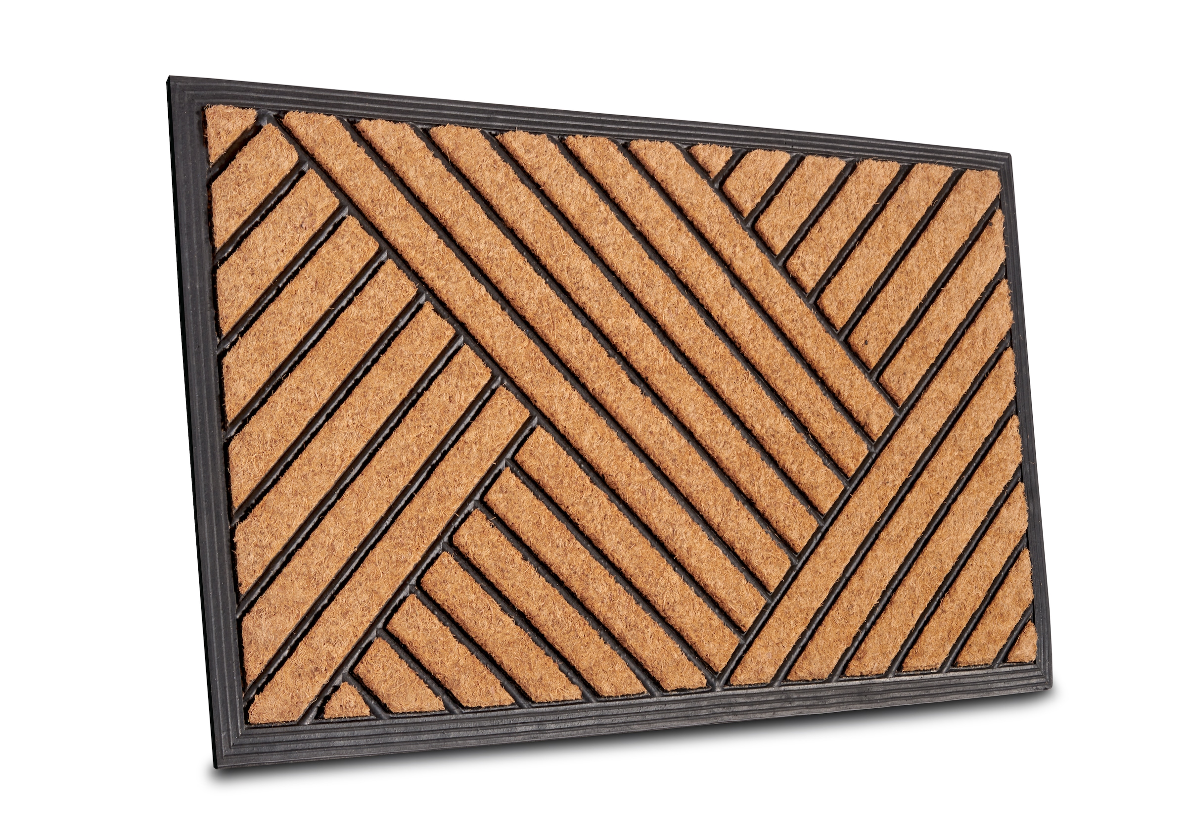 Image of HANSE Home Fussmatte "Mix Mats Gummi Kokos Crossings, Türmatte" rechteckig 20 mm Höhe Strapazierfähig, pflegeleicht, robust, wetterfest, UV-beständig