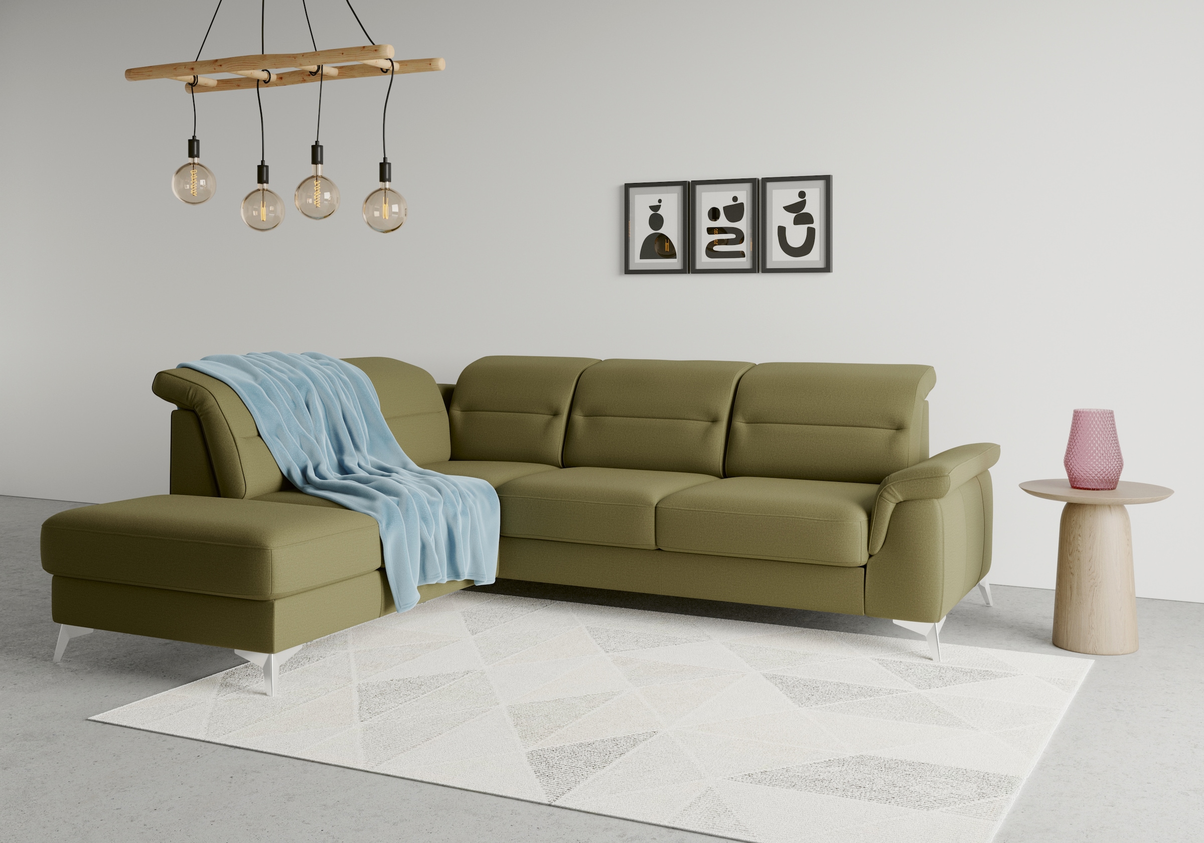 sit&more Ecksofa »Sinatra L-Form«, mit Ottomane, optional mit Kopfteilverstellung und Armteilfunktion
