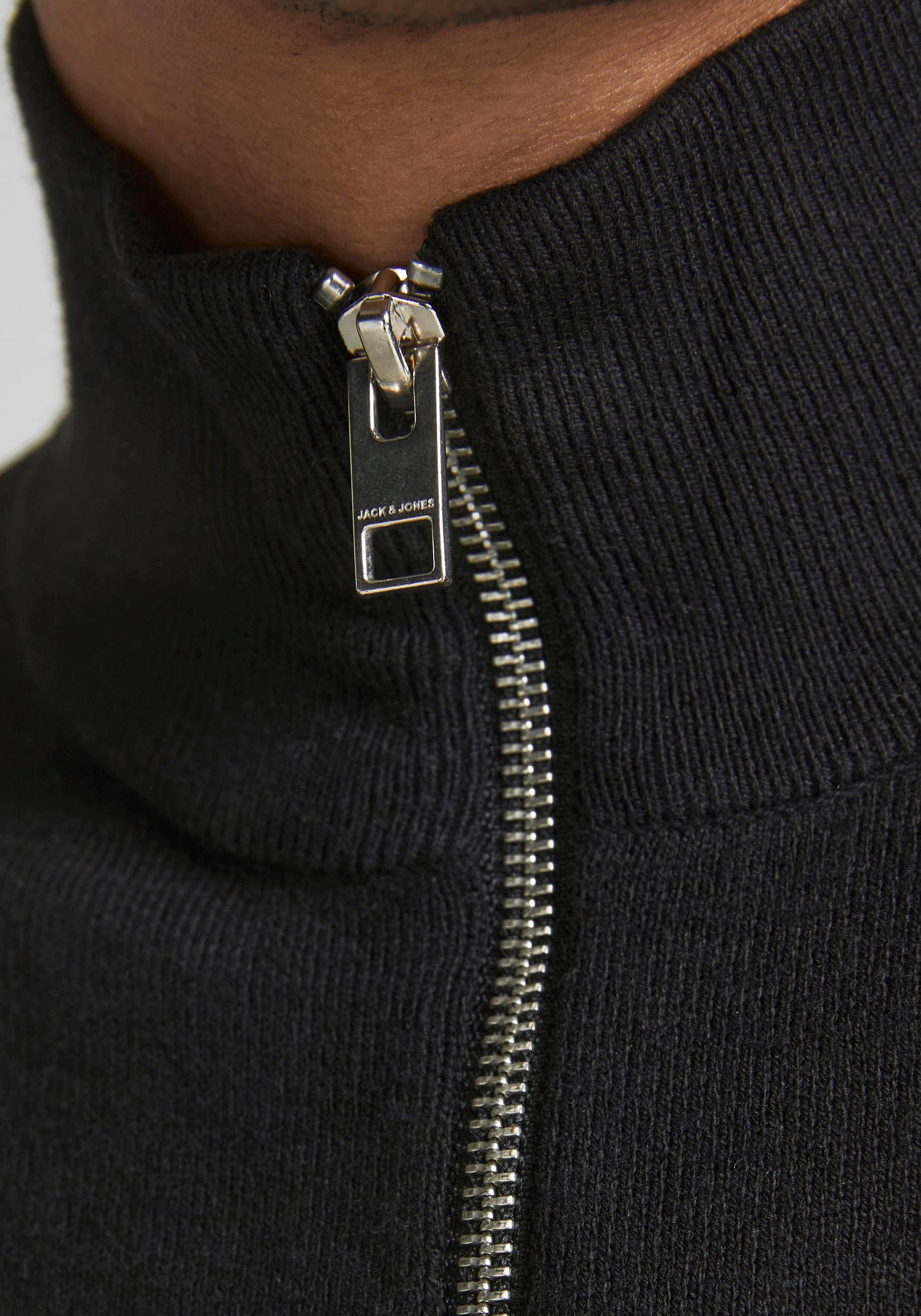 Jack & Jones Strickpullover »EMIL KNIT HALF ZIP«, mit kurzem Reissverschluss im Troyer-Look