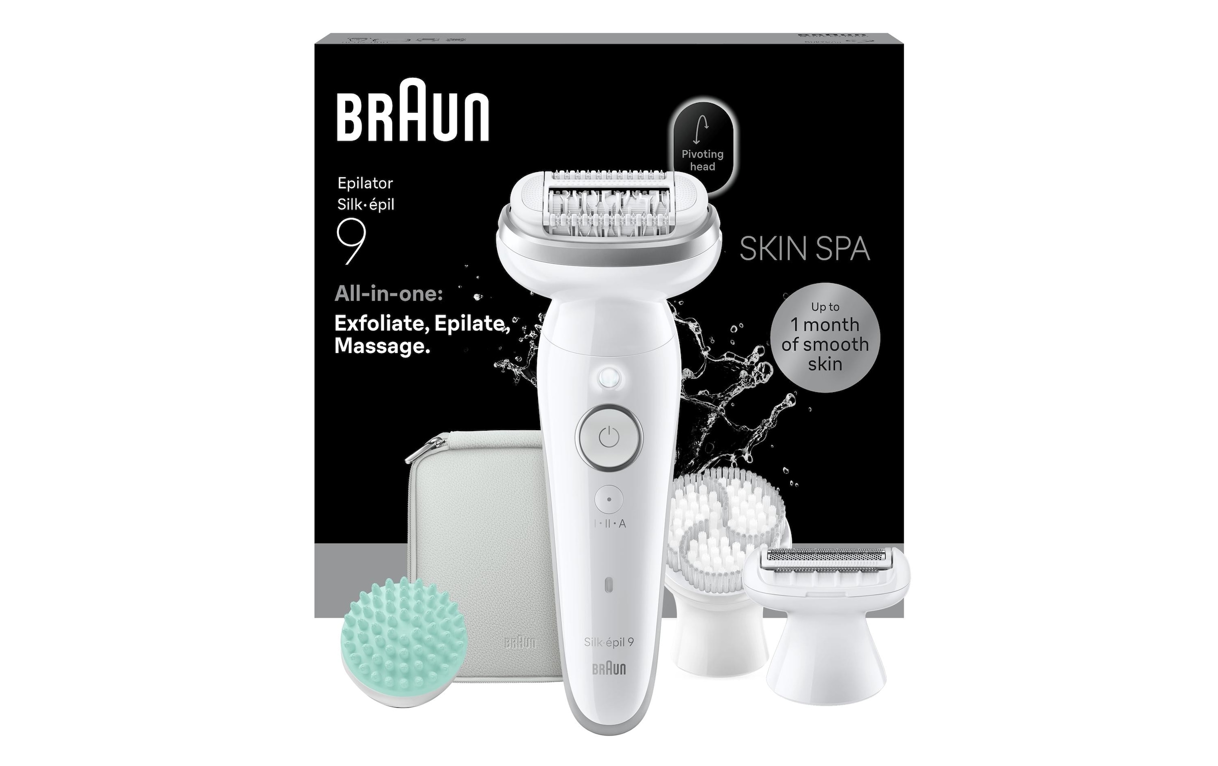 Braun Épilateur »Silk-épil 9 SES9-080« All-in-One Set, Wet & Dry, Peelingbürste, Massagepad, Rasieraufsatz
