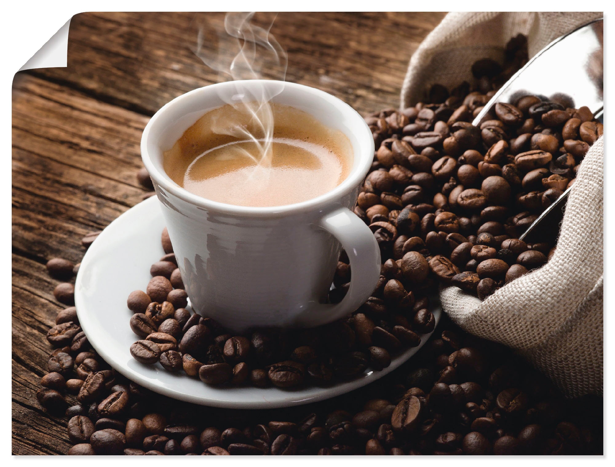 Artland Wandbild »Heisser Kaffee - dampfender Kaffee« Getränke 1 Stk. tlg. als Alubild, Leinwandbild, Poster, Wandaufkleber in verschied. Grössen