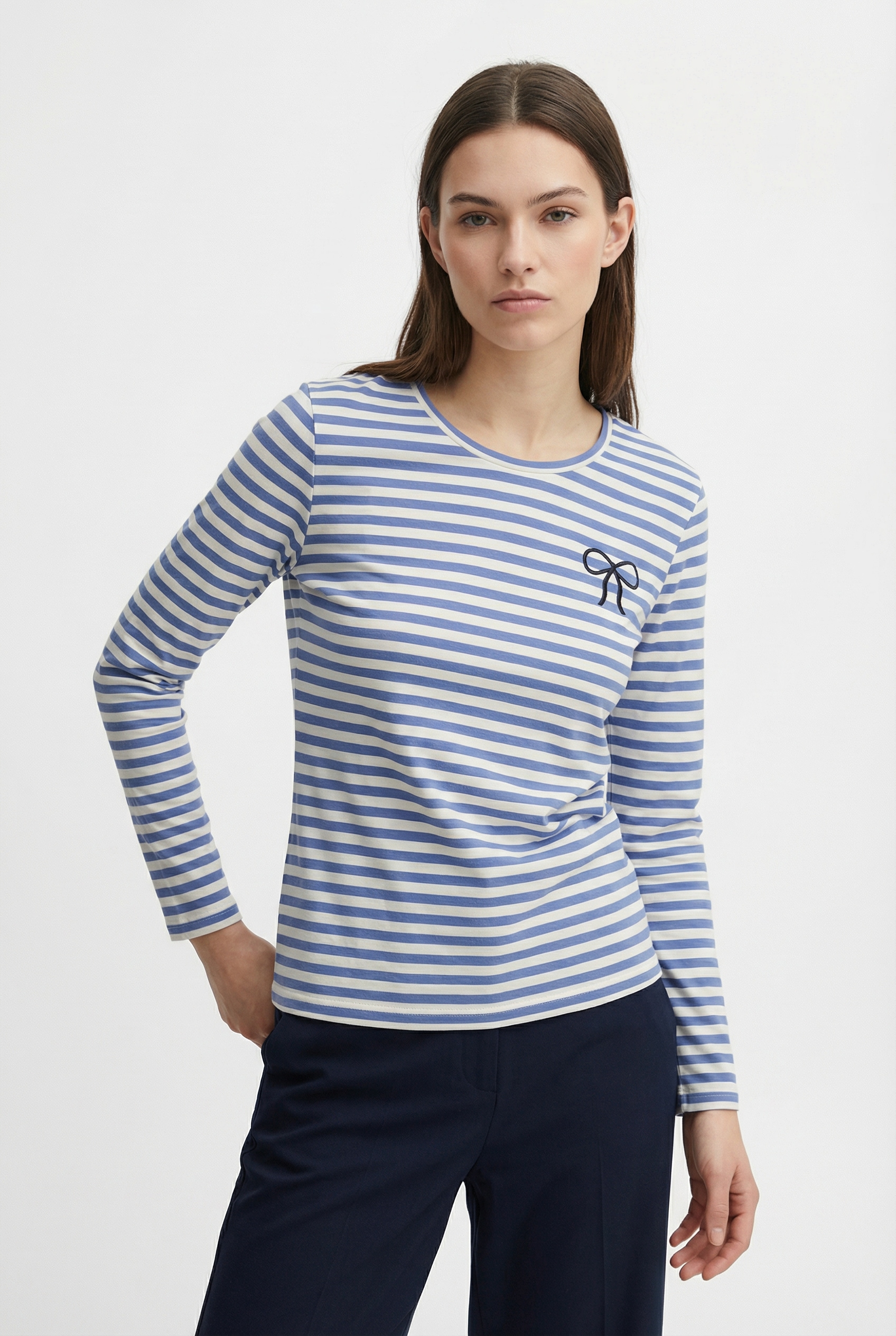 ONLY CARMAKOMA T-shirt à manches longues »CARBODIL L/S O-NECK BLOUSE JRS« Mélange de matières, coupe slim