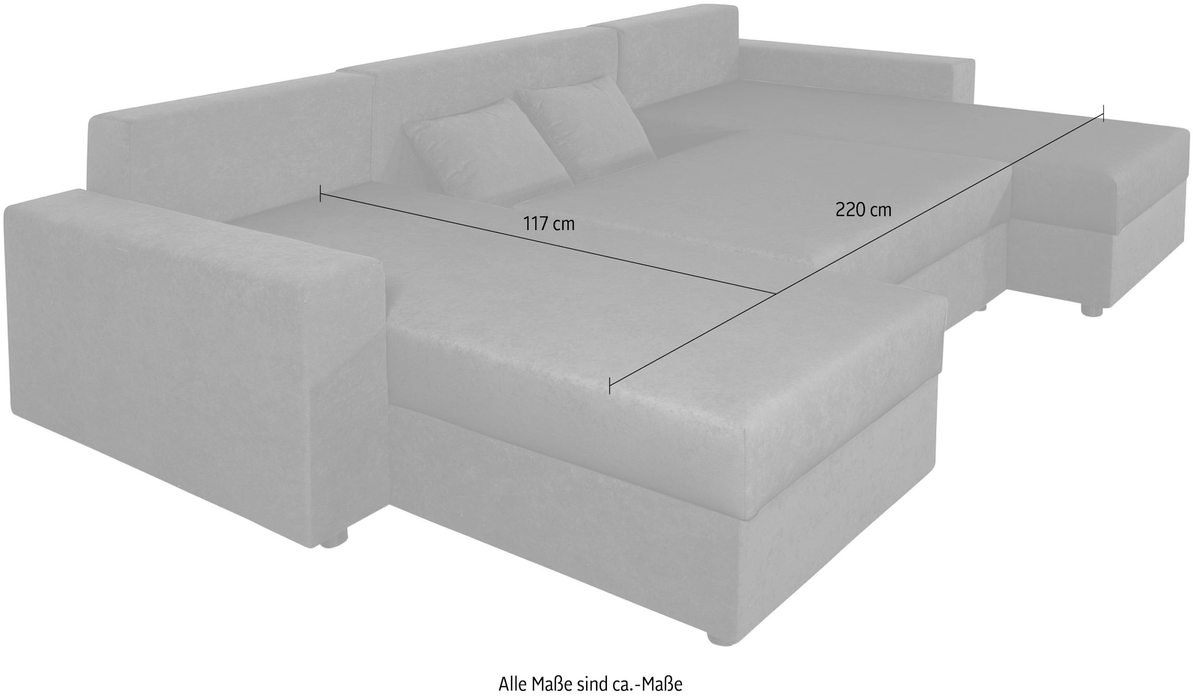 COLLECTION AB Wohnlandschaft »Pico U-Form«, Wohnlandschaft,2 X Ottomane,Polyätherschaum Polsterung