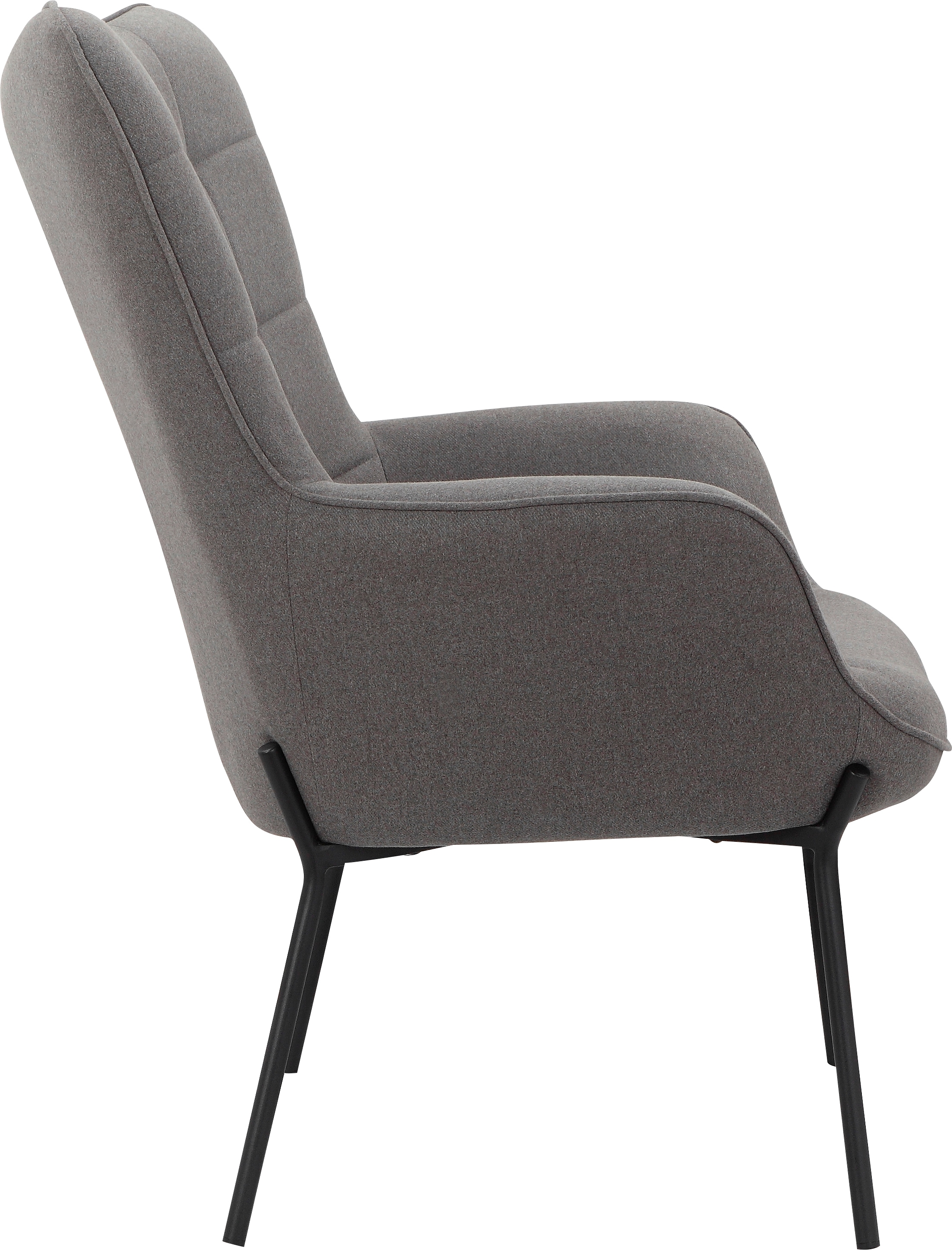 GOODproduct Loungesessel »Luukas, Ohrensessel mit Metallbeinen,«, (1 St.), Stoff recyceltes Polyester, Sitz und Rücken gepolstert, Sitzhöhe 46 cm