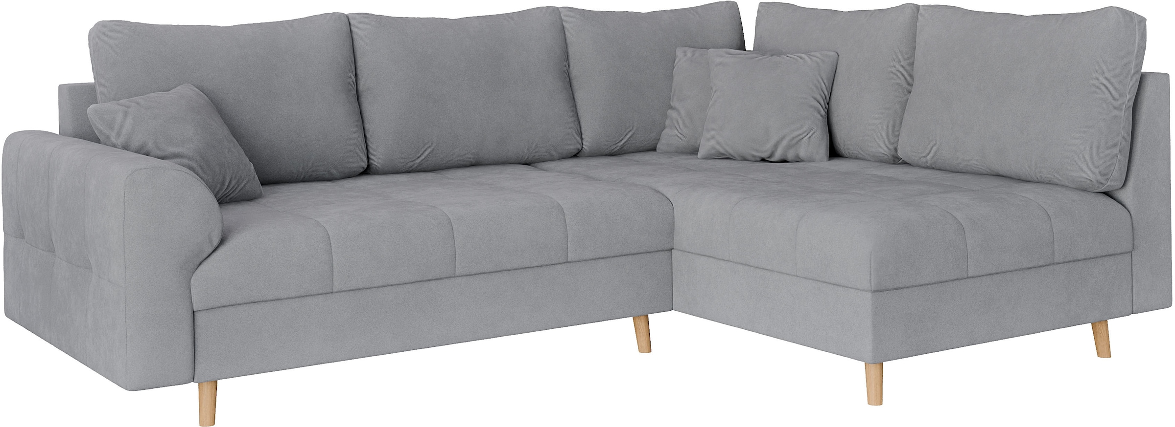 Home affaire Ecksofa »CHARRE L-Form mit Ottomane, Masse B/T/H: 231/161/81 cm« feine Steppung, lose Rücken- und Zierkissen, auch in Cord und Bouclé