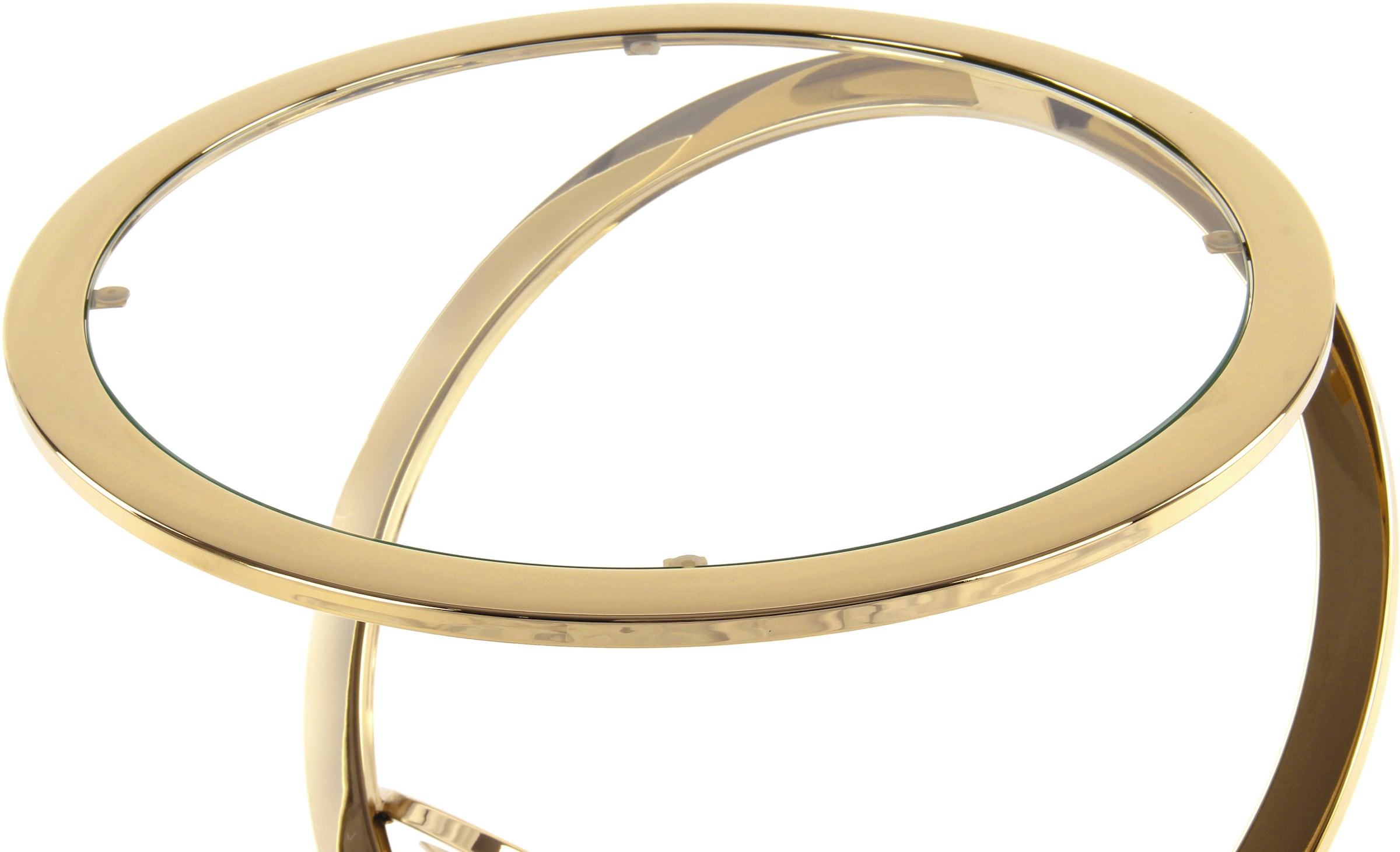 Kayoom Beistelltisch »Spiral 525,Beistelltisch in edlem Design, Glas-Tischplatte«, (1 St.), Extravagante Spiralform, Glamour-Effekt mit dem Spiegelglas