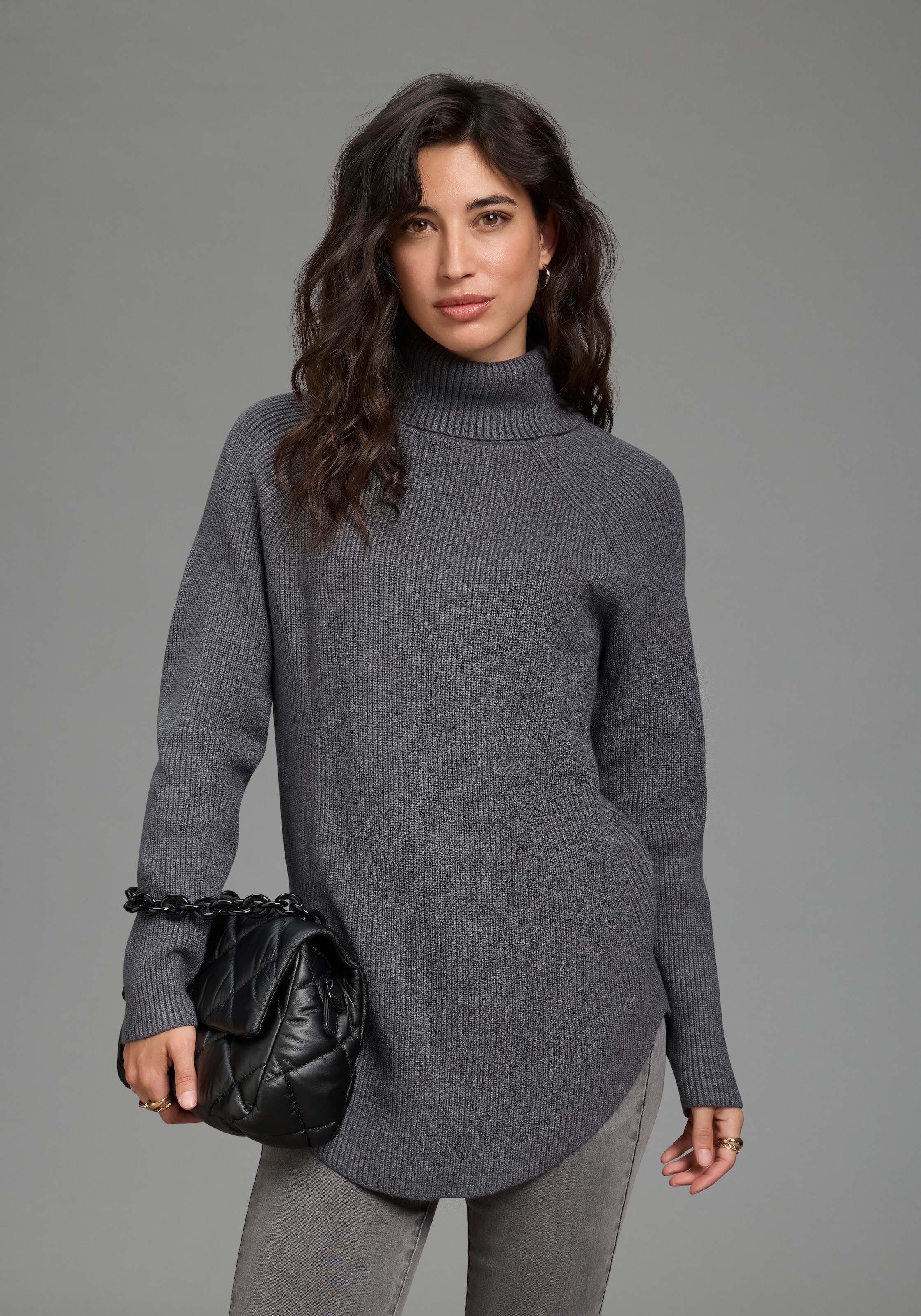 Image of Laura Scott Strickpullover "mit Rollkragen und figurumspielender Passform" aus kuscheliger Viskosemischung