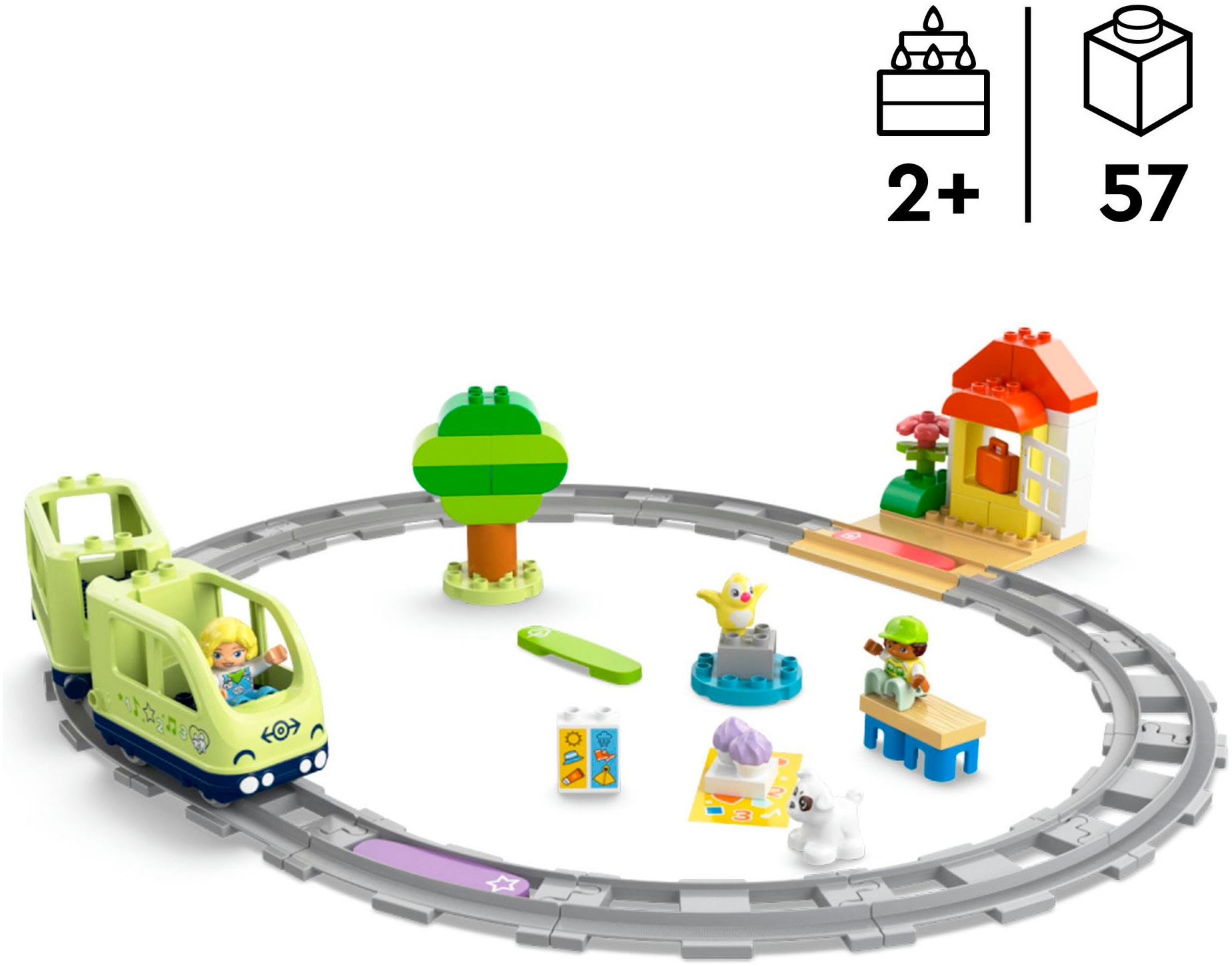 LEGO® Konstruktionsspielsteine »Interaktive Abenteuer-Eisenbahn (10427), LEGO DUPLO Town« mit Licht und Sound; Made in Europe