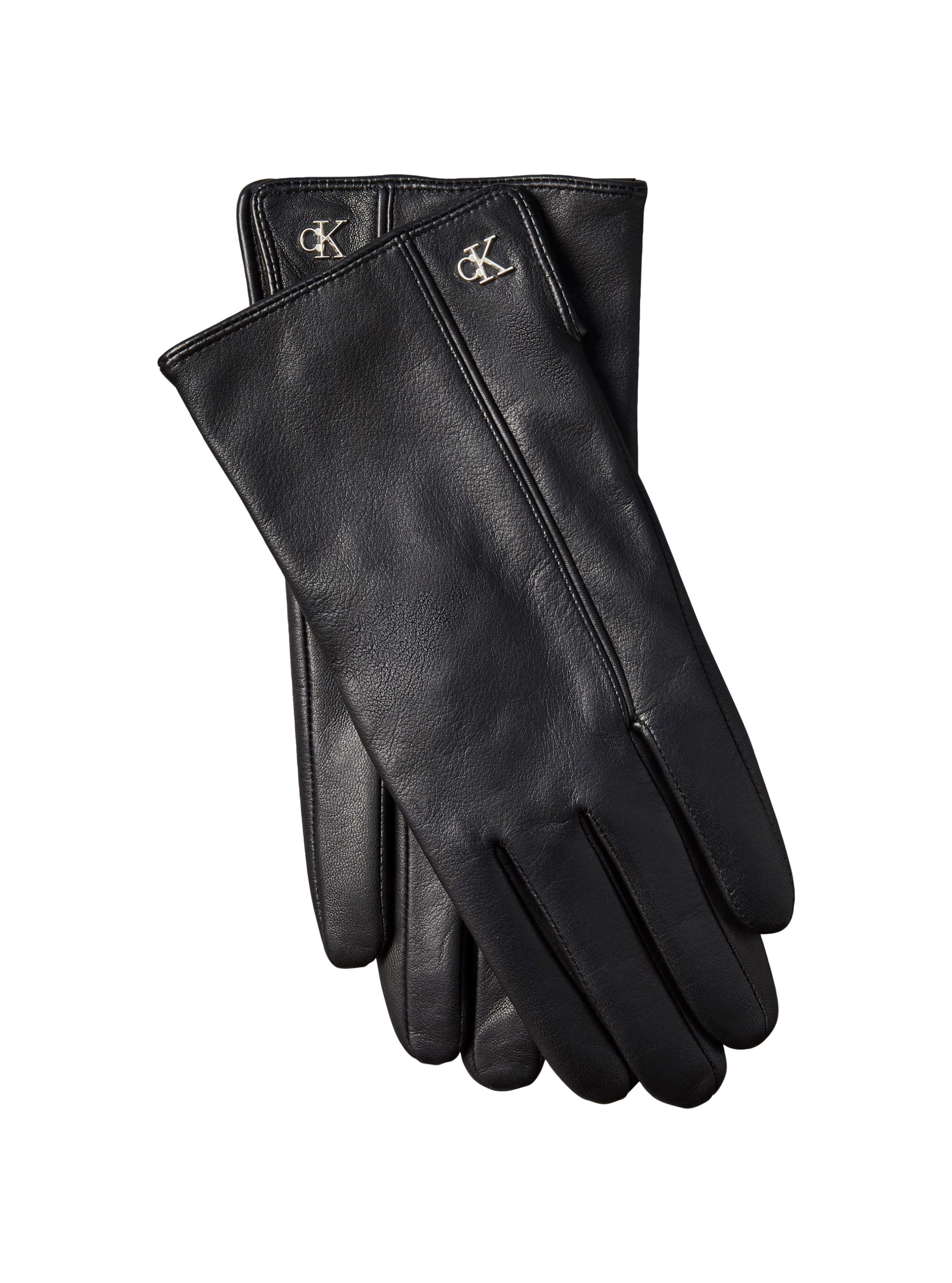 Image of Calvin Klein Jeans Lederhandschuhe "METAL CK LEATHER GLOVES" aus Schaf-Nappaleder