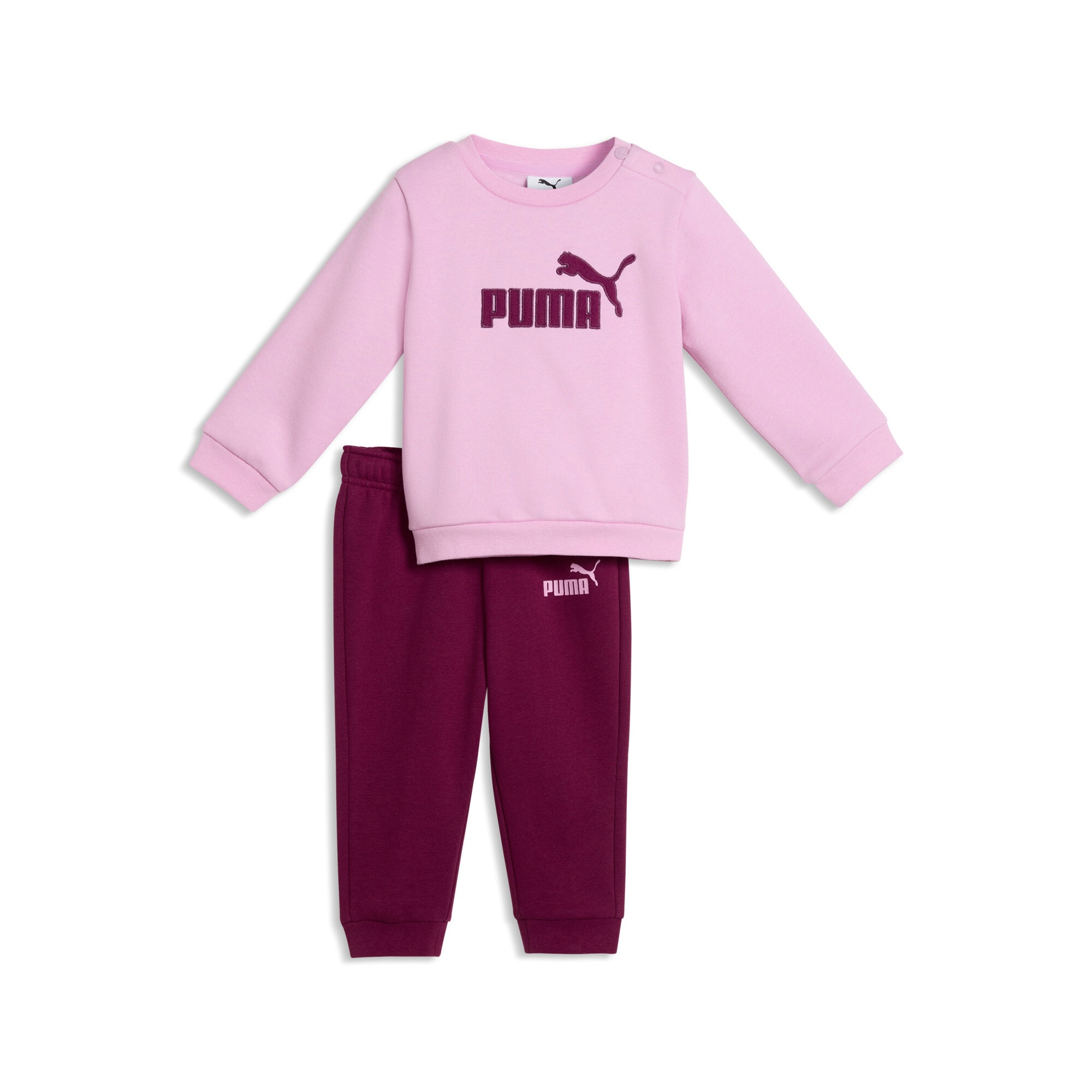 PUMA Combinaison d'entraînement »MINICATS ESS CREW SET FL INTEREST INF« 2 ensemble deux pièces, avec haut à manches longues, en matière polaire douce