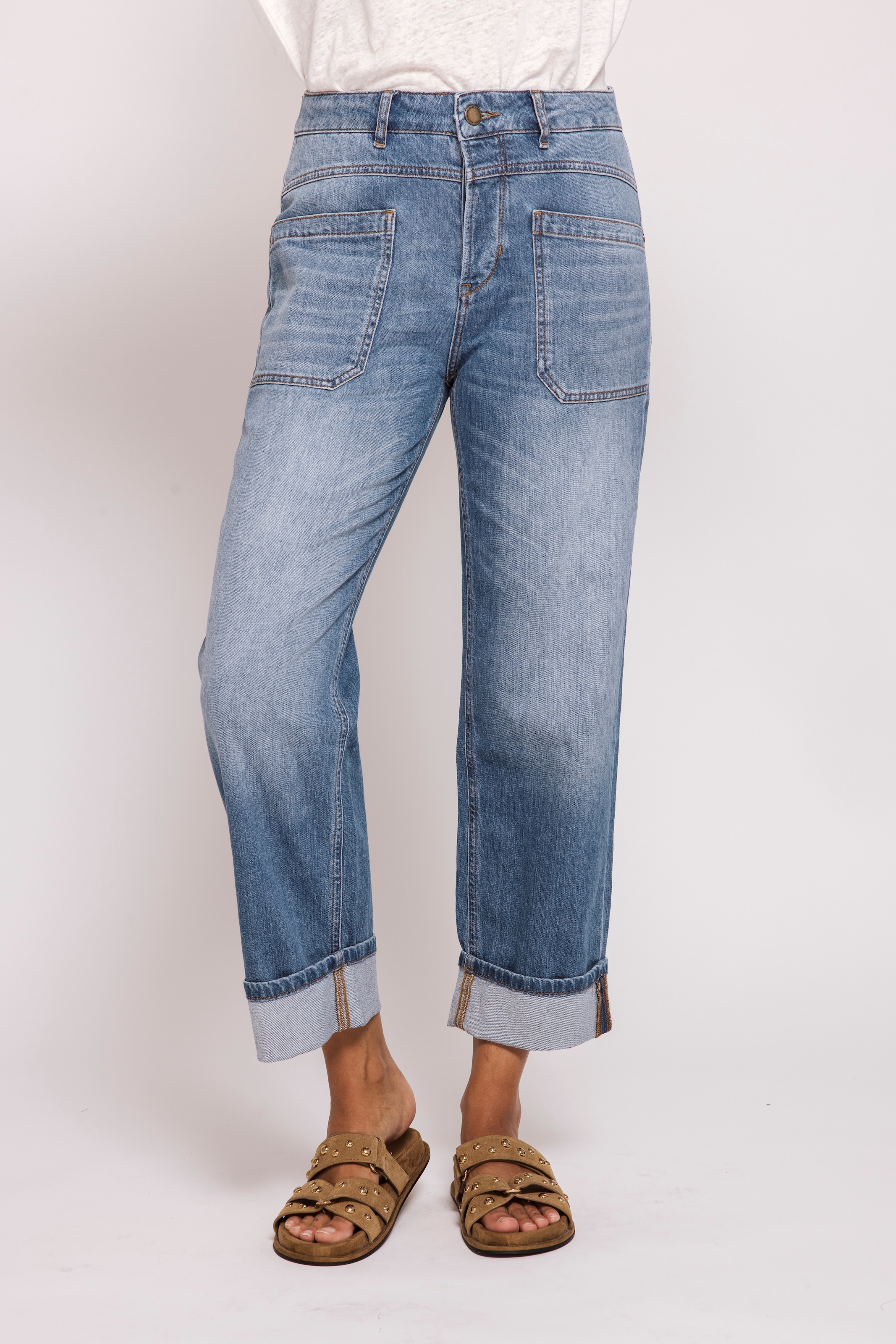Image of Zhrill Weite Jeans "KARLI" 3/4-Länge mit Aufschlag, aus Baumwollmischung mit Elasthan