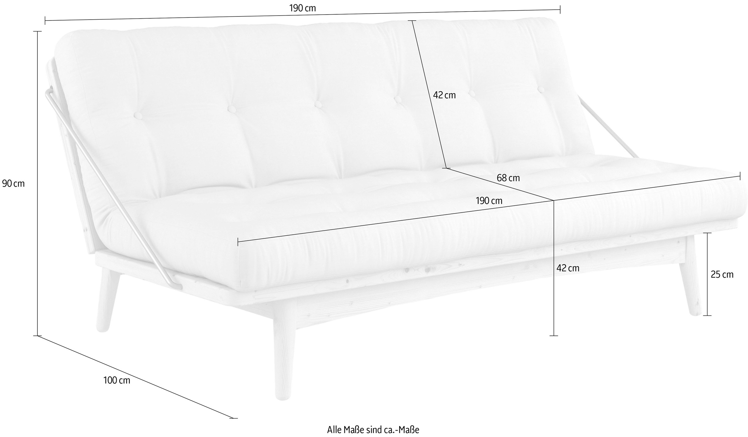 Karup Design Schlafsofa »Folk« aus massiven Kiefernholz, inkl. Futonmatratze