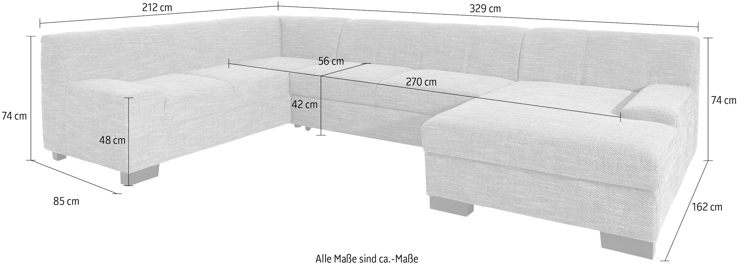 DOMO collection Wohnlandschaft »Norma U-Form«, wahlweise mit Bettfunktion