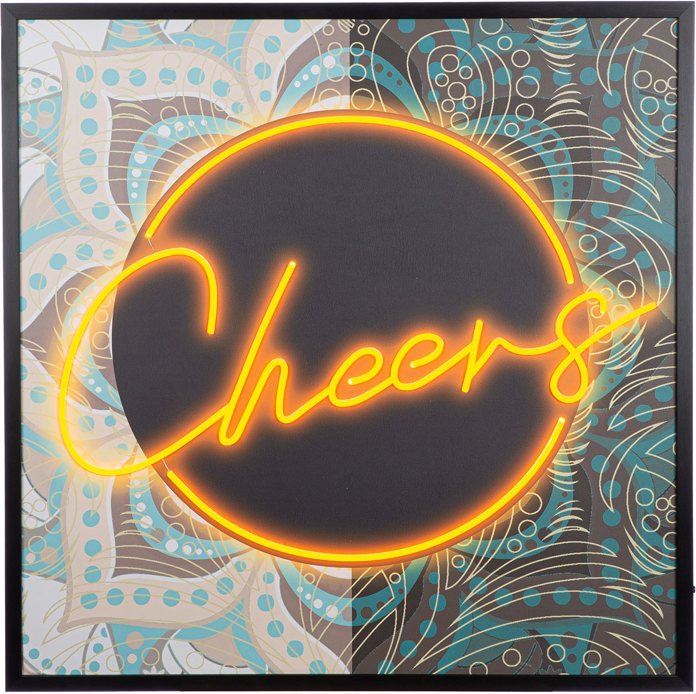 Image of GILDE Leinwandbild "Bild quadratisch Cheers" Schriftzug 1 Stk. tlg.