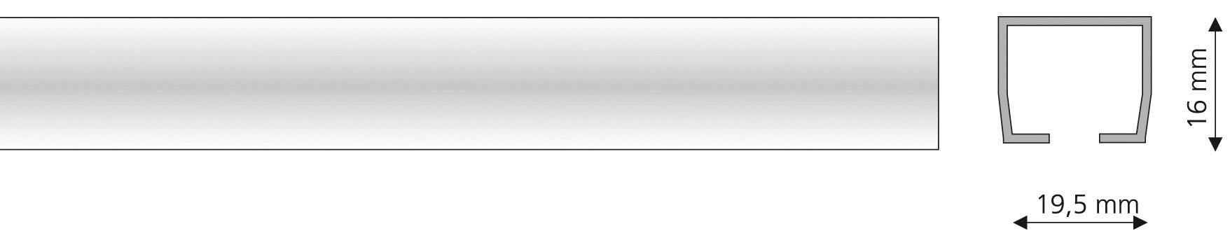 Liedeco U-Schiene »U-STORELAU01GS« 1 läufig-läufig Fixmass