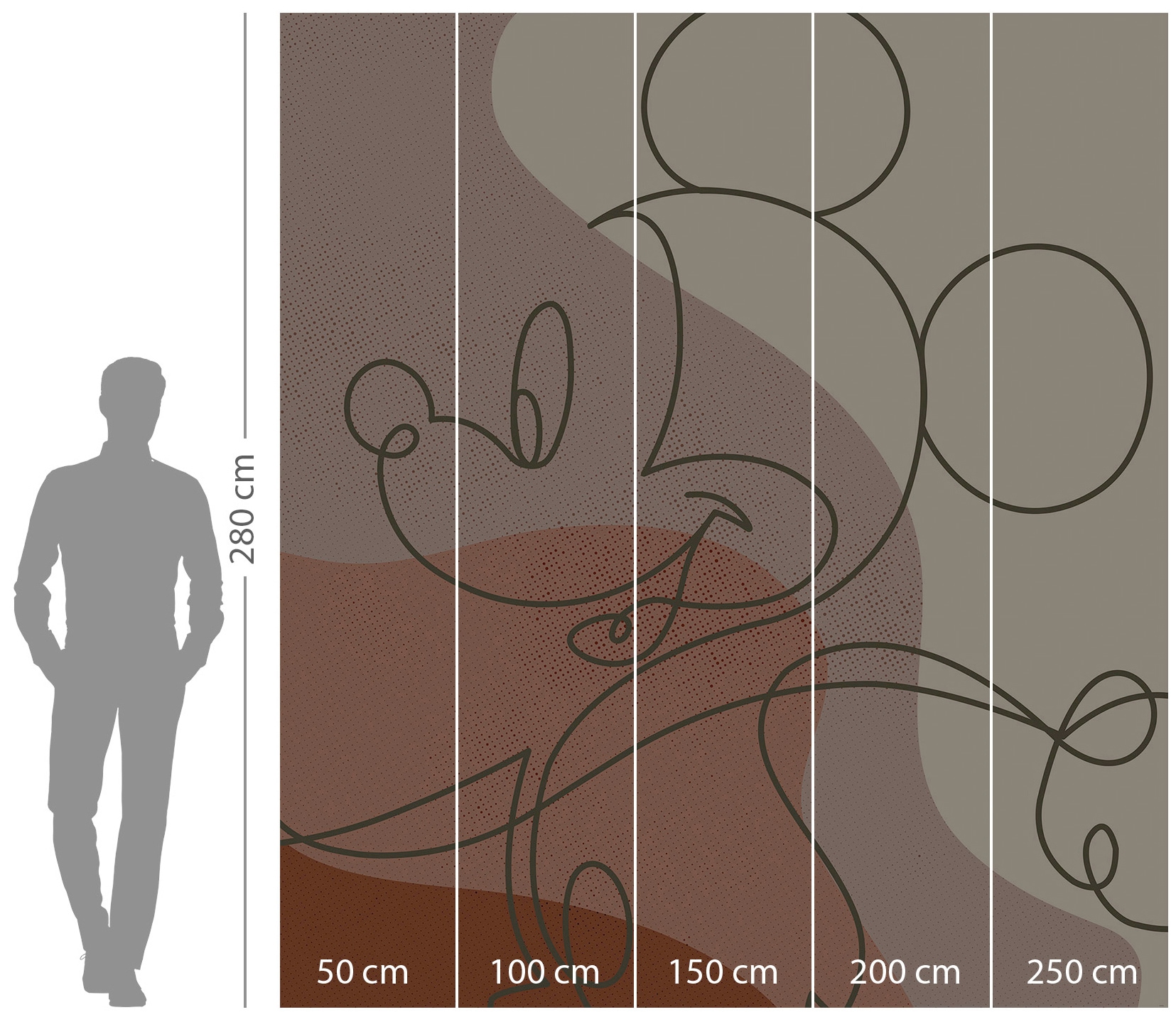 Komar Vliestapete »Mickey Line Drawing«, 250x280 cm (Breite x Höhe)