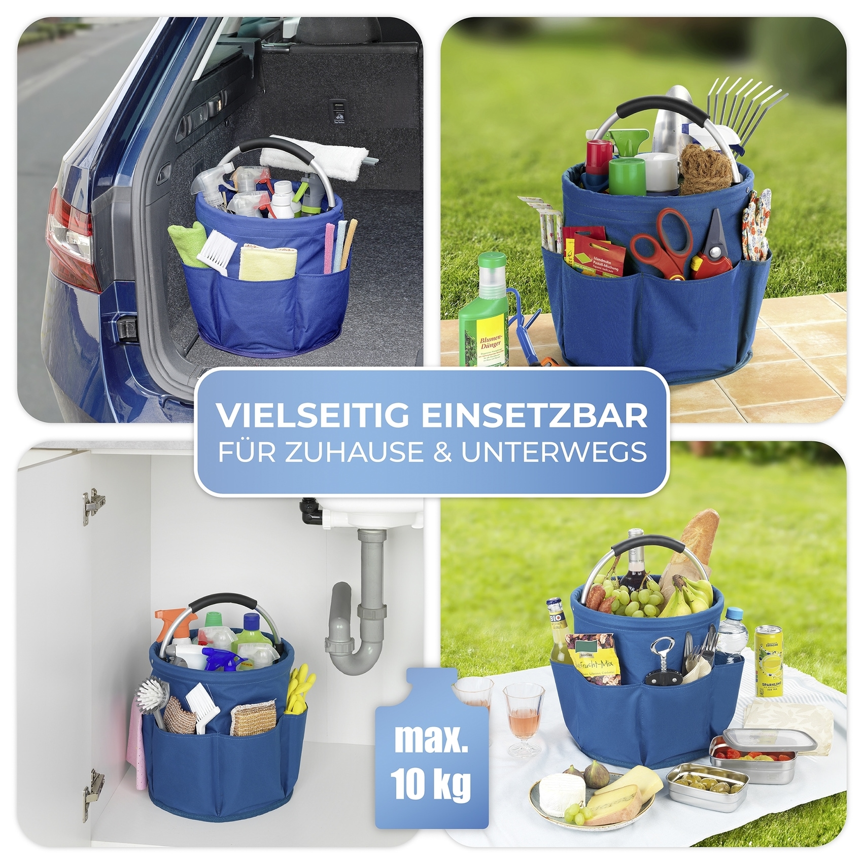 Maximex Organizer »Universal-Reinigungs-Caddy«, Allzweckkorb mit 6 Aussentaschen, ideal für Haushalt, Garten & Camping