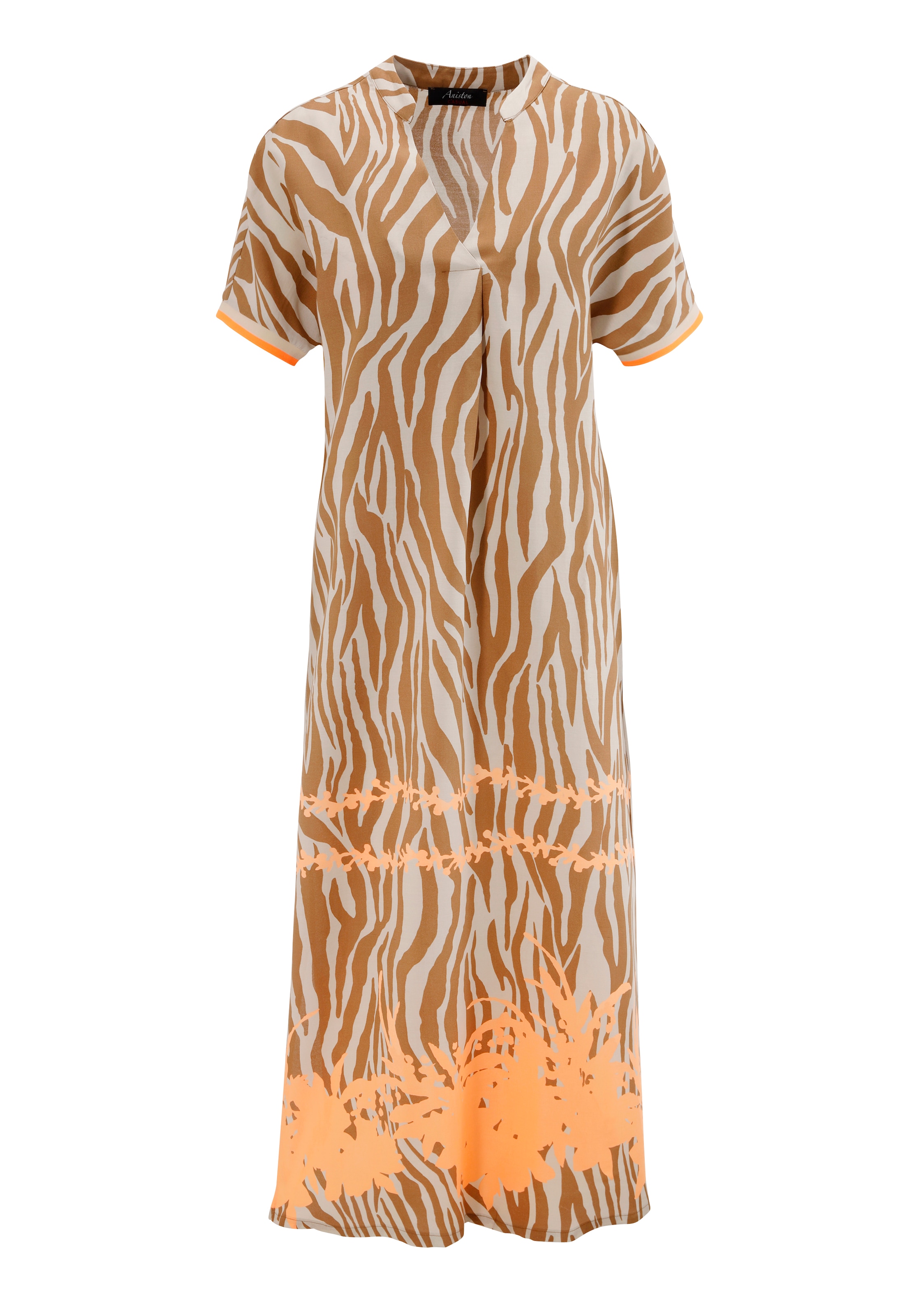 Aniston CASUAL Sommerkleid, mit Zebrastreifen und extravagantem Bordüren-Druck