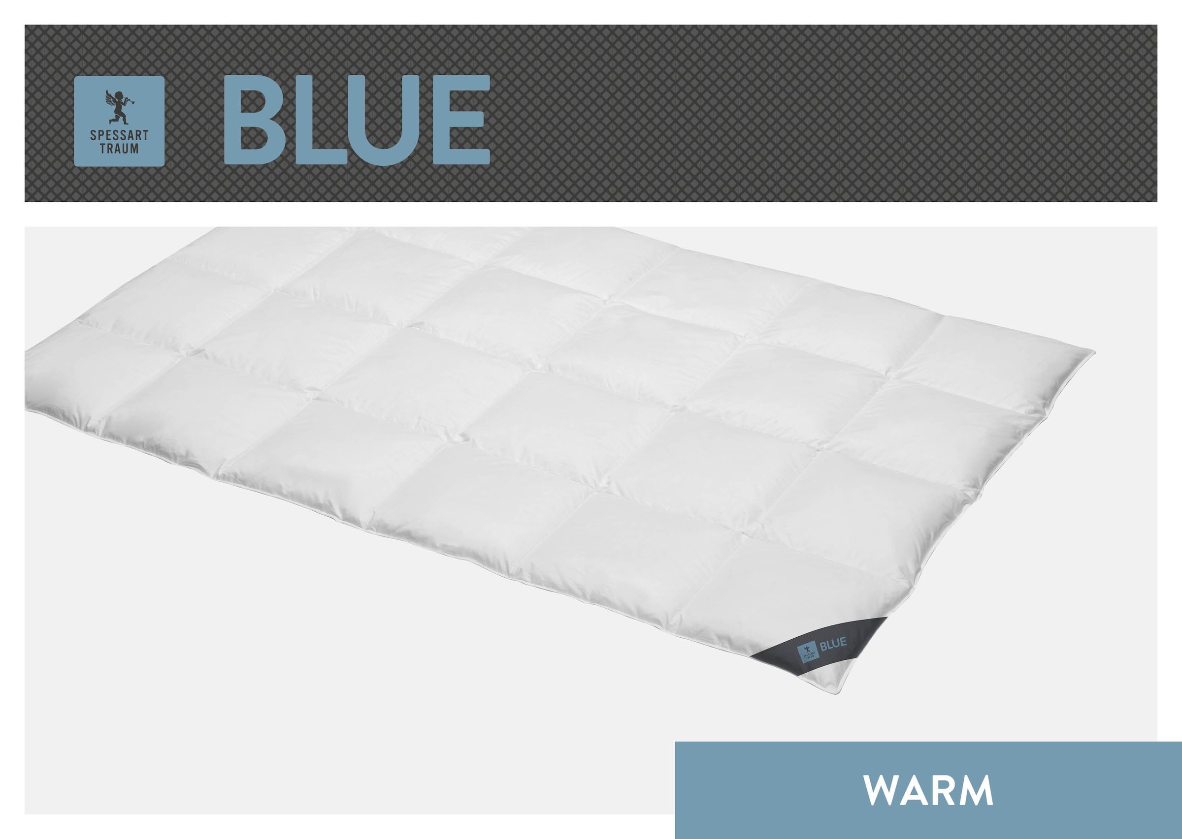 Image of SPESSARTTRAUM Daunenbettdecke "Blue" warm Füllung 60Daunen40Federn 1 Stk. tlg. hergestellt in Deutschland, allergikerfreundlich