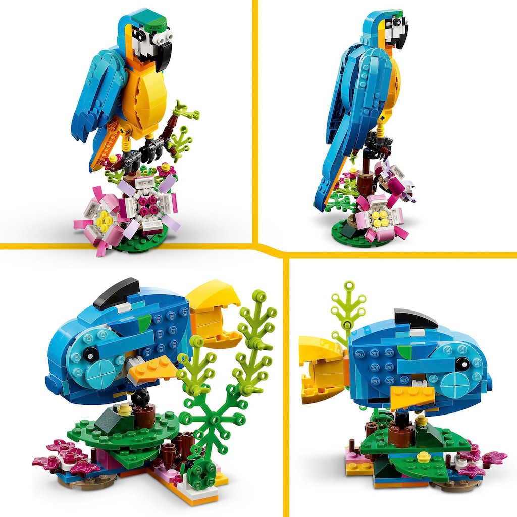 LEGO® Konstruktionsspielsteine »Exotischer Papagei (31136), LEGO® Creator 3in1«, (253 St.)