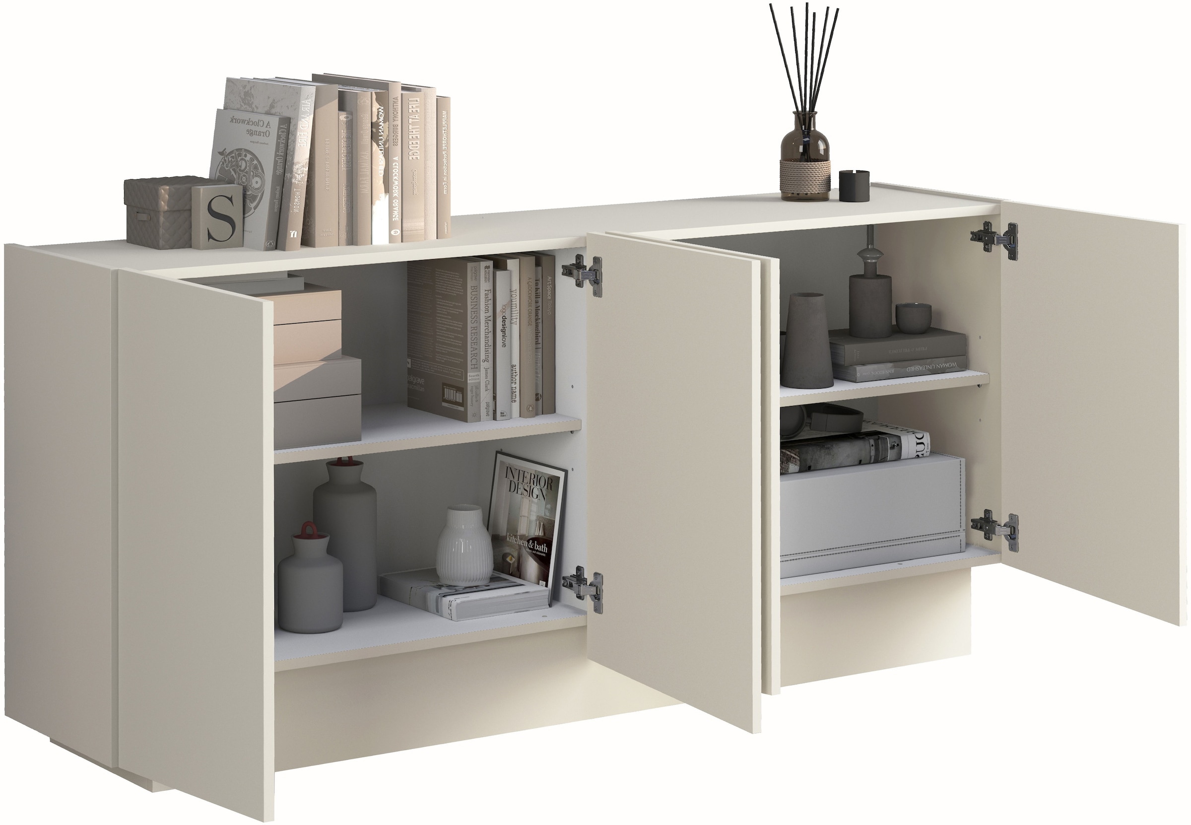 INOSIGN Sideboard »VELA, Sideboard, Breite 160 cm, Design mit schrägen Türen«, (1 St.), Made in Italy, Masse-B/T/H: 160x35x75,Sideboard, Anrichte, Kommode