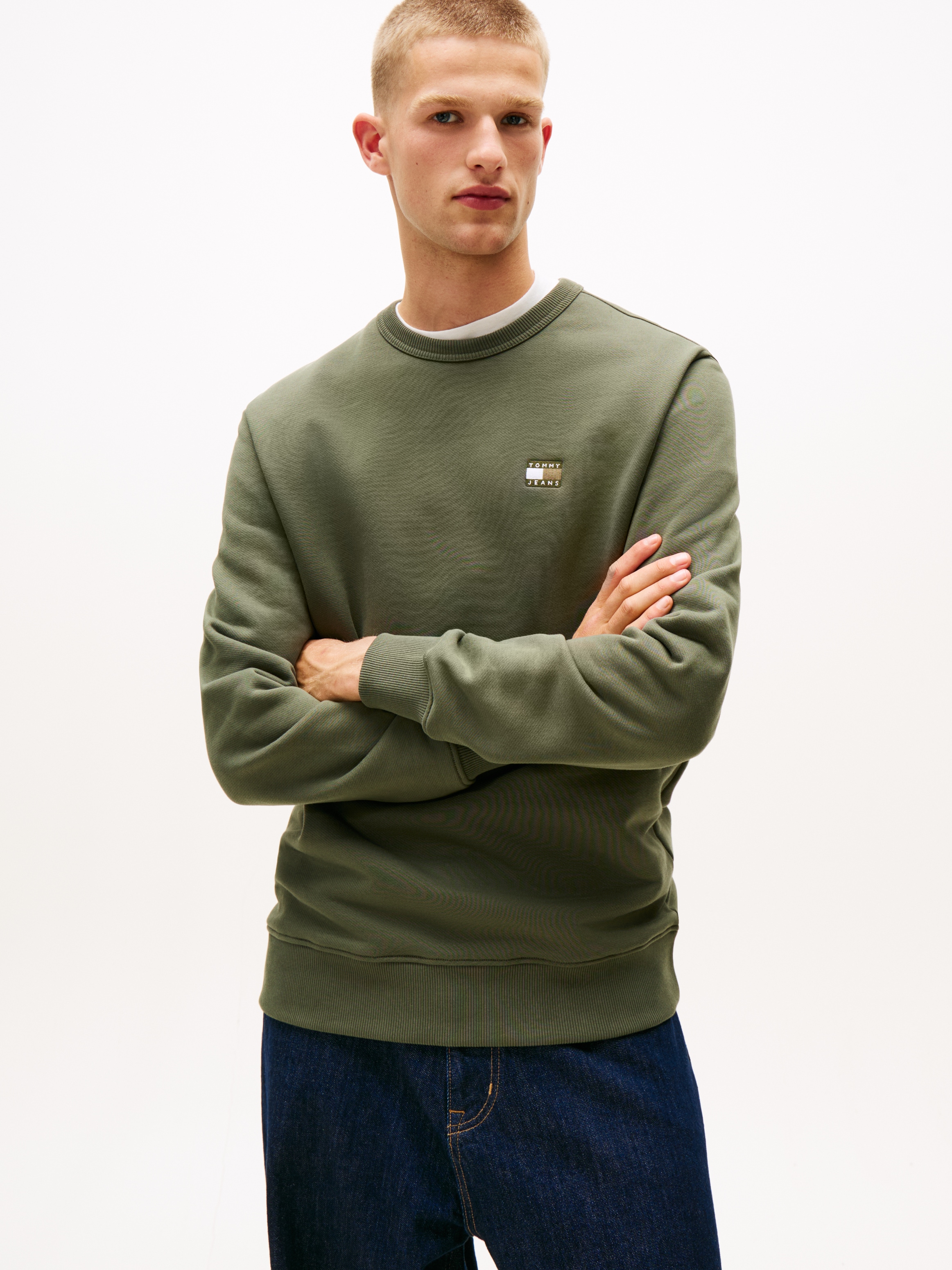 Image of Tommy Jeans Sweatshirt "TJM REG BADGE CREW EXT", Mit Rundhalsausschnitt