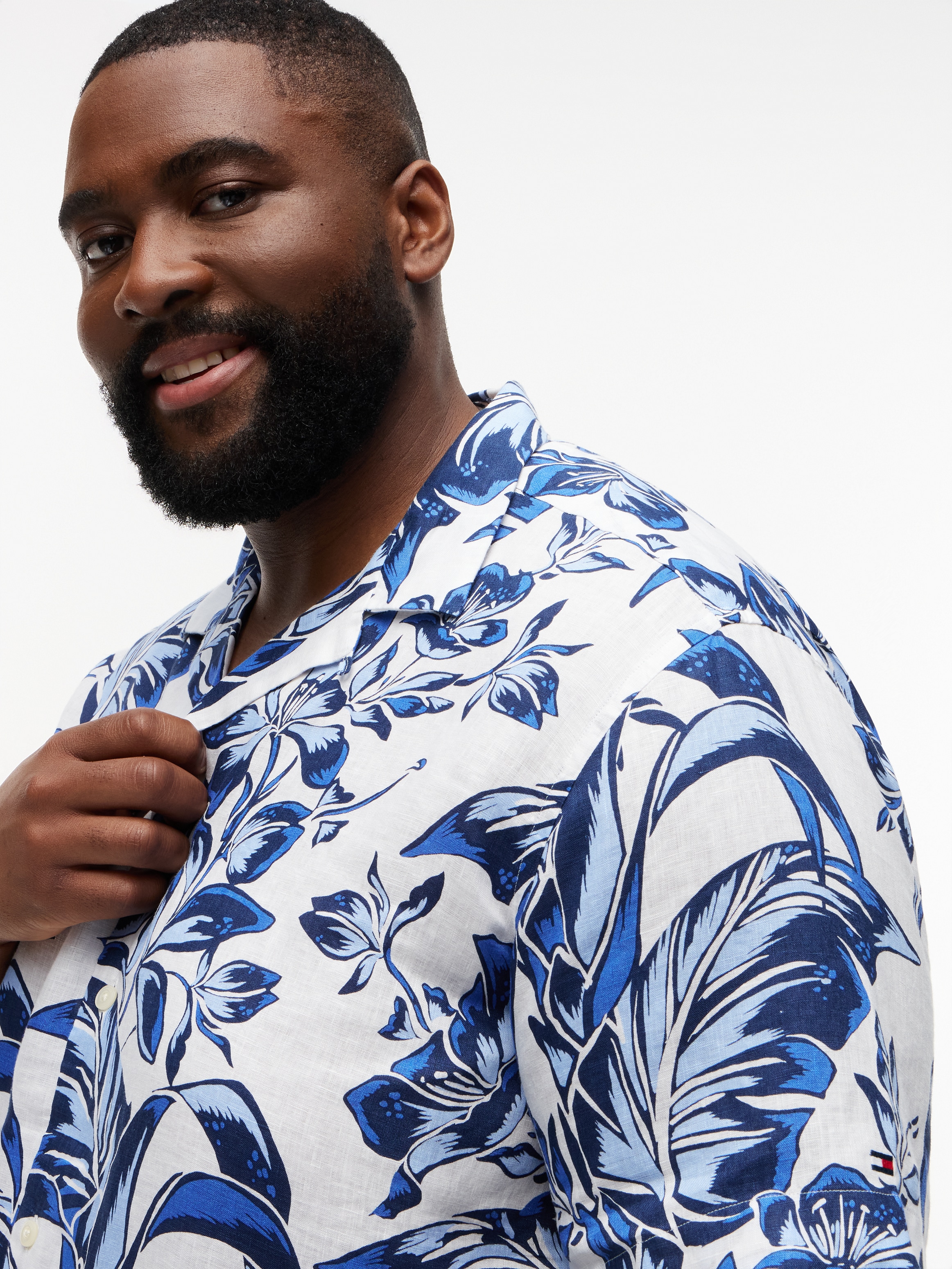 Tommy Hilfiger Big & Tall Kurzarmhemd »BT-LINEN FLORAL AOP« Leinenhemd, regular fit, Grosse Grössen