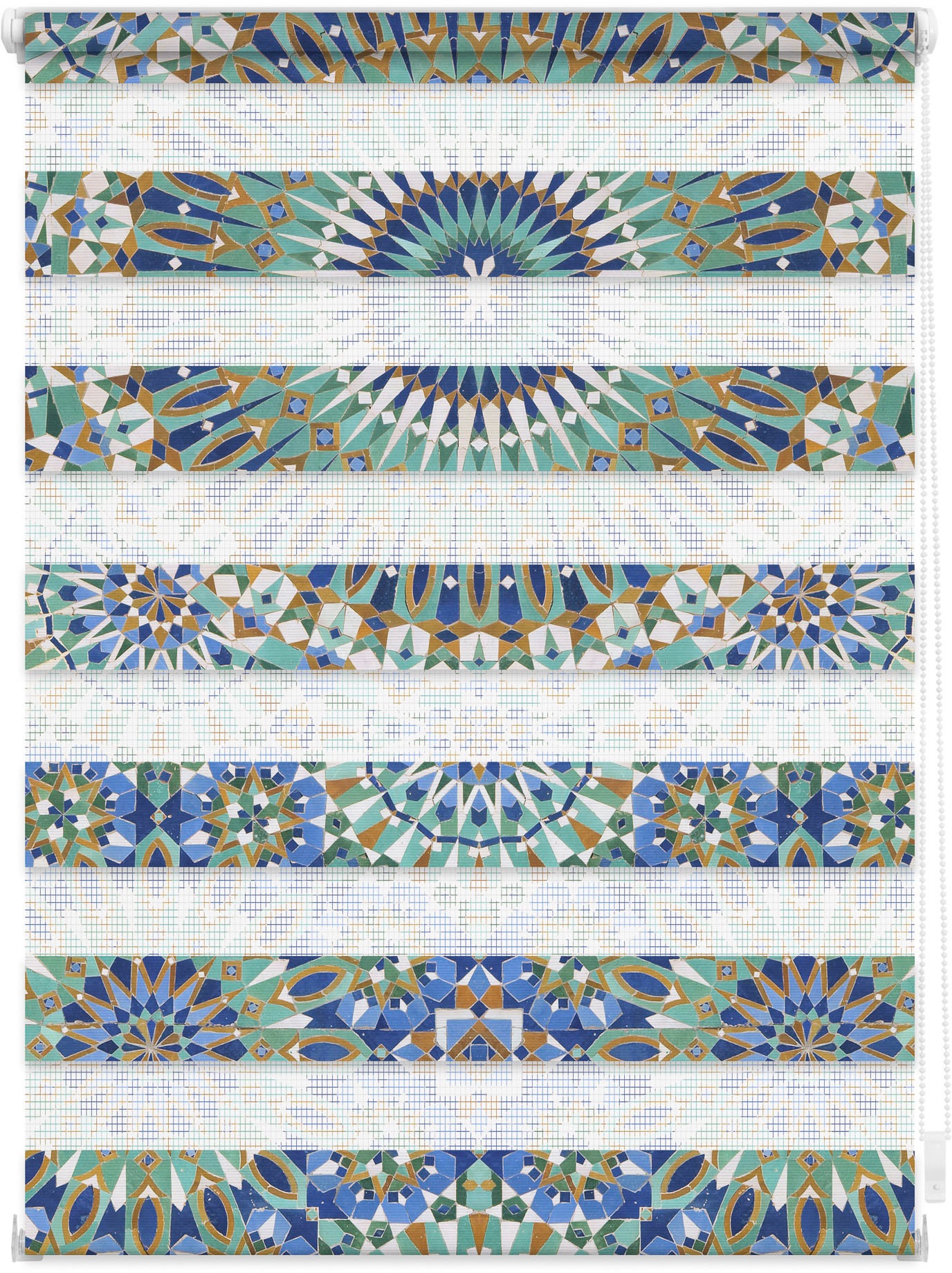 Image of LICHTBLICK ORIGINAL Doppelrollo "Duo Rollo Motiv Orientalisches Muster" Lichtschutz ohne Bohren freihängend bedruckt